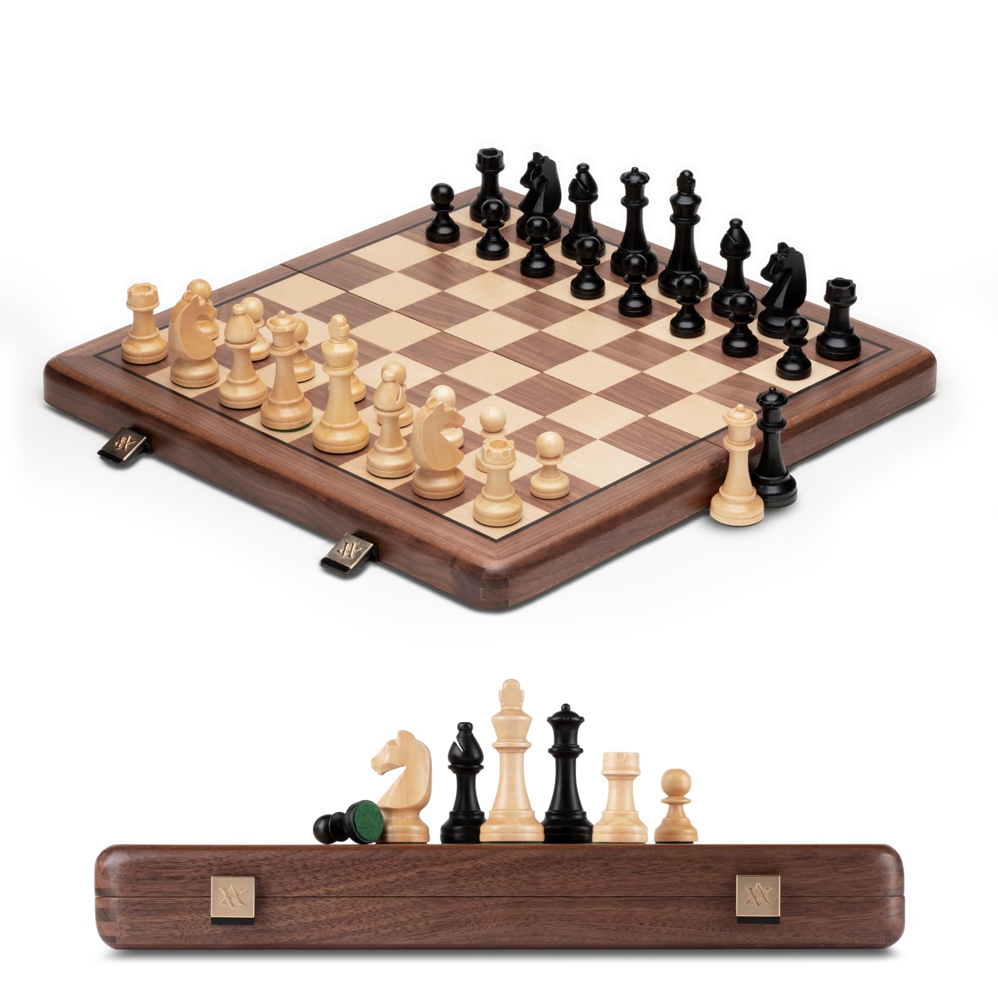 Foto 4 pulgar | Juego De Ajedrez A&a De Madera Plegable De 38 Cm Con 7,6 Cm De Altura King - Venta Internacional.