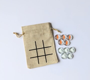 Foto 2 | Juego Tic Tac Toe, Regalo Con Temática De Pascua Para Niños Con Bolsa Y Guijarros - Venta Internacional.