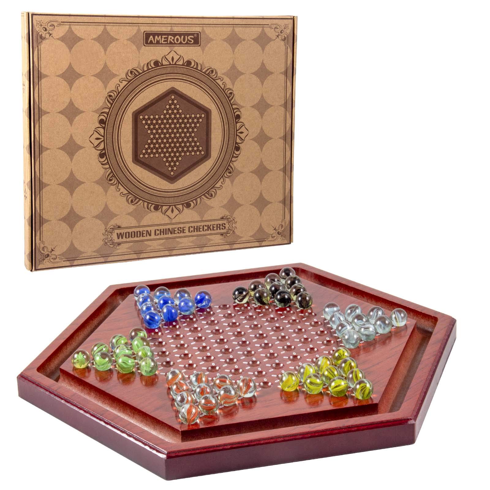 Foto 1 | Juego De Mesa De Damas Chinas Amerous De Madera De 34,5 Cm Con 60 Canicas - Venta Internacional.