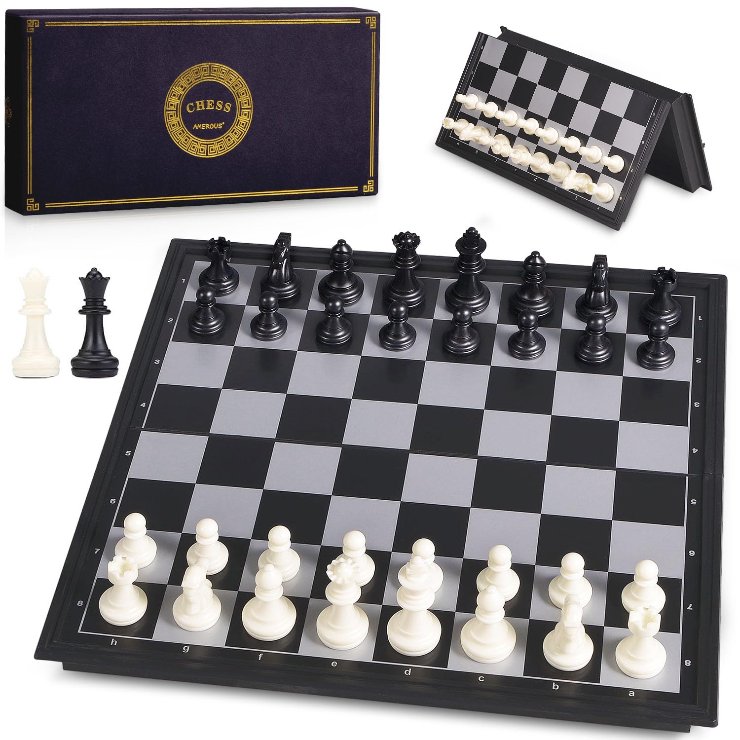 Foto 2 pulgar | Juego De Ajedrez Amerous Magnetic Travel Con Tablero Plegable De 25 Cm - Venta Internacional.