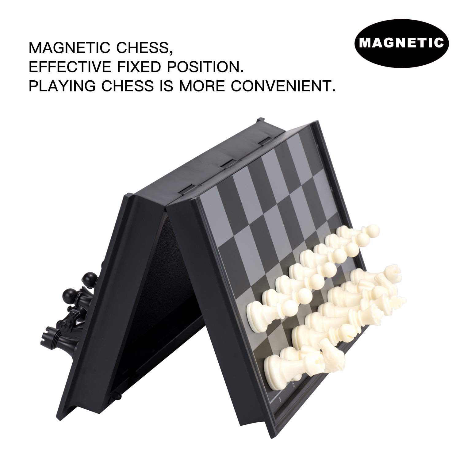 Foto 5 pulgar | Juego De Ajedrez Amerous Magnetic Travel Con Tablero Plegable De 25 Cm - Venta Internacional.
