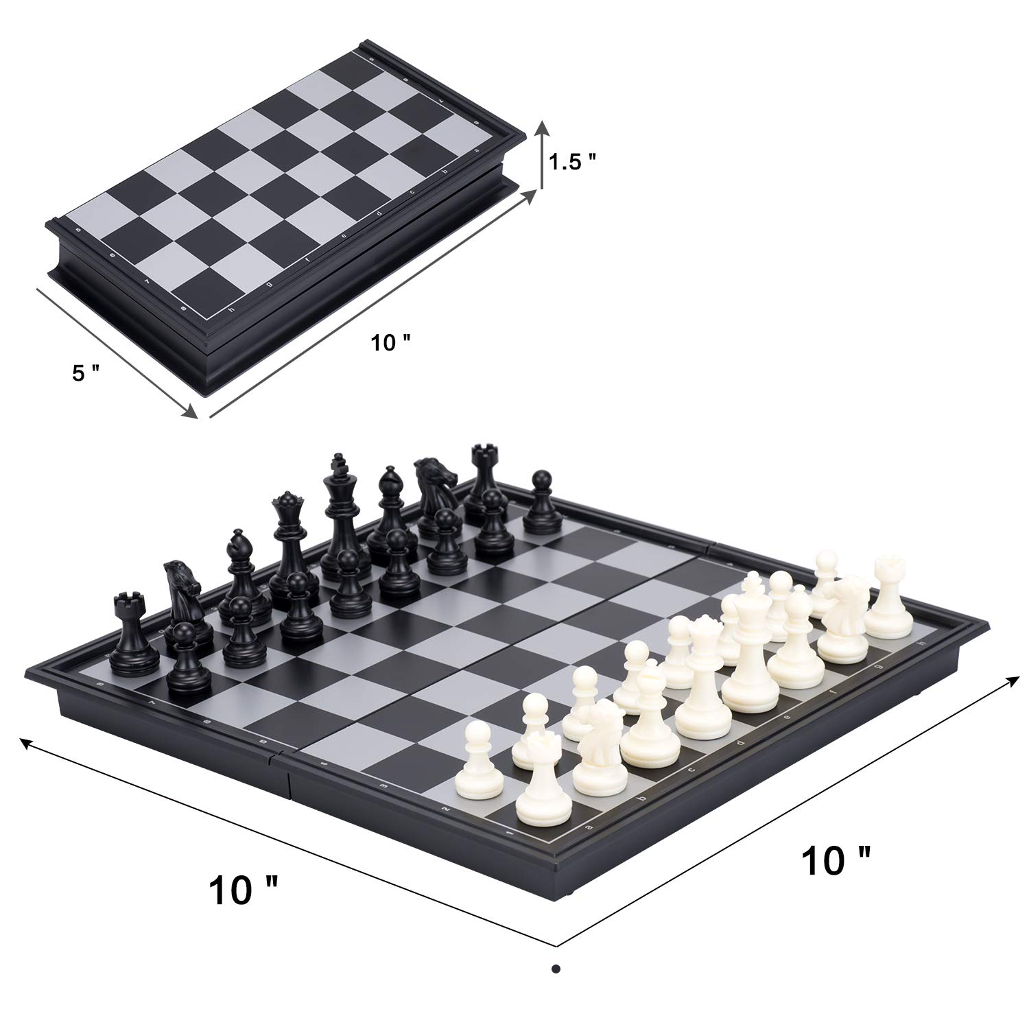 Foto 6 pulgar | Juego De Ajedrez Amerous Magnetic Travel Con Tablero Plegable De 25 Cm - Venta Internacional.