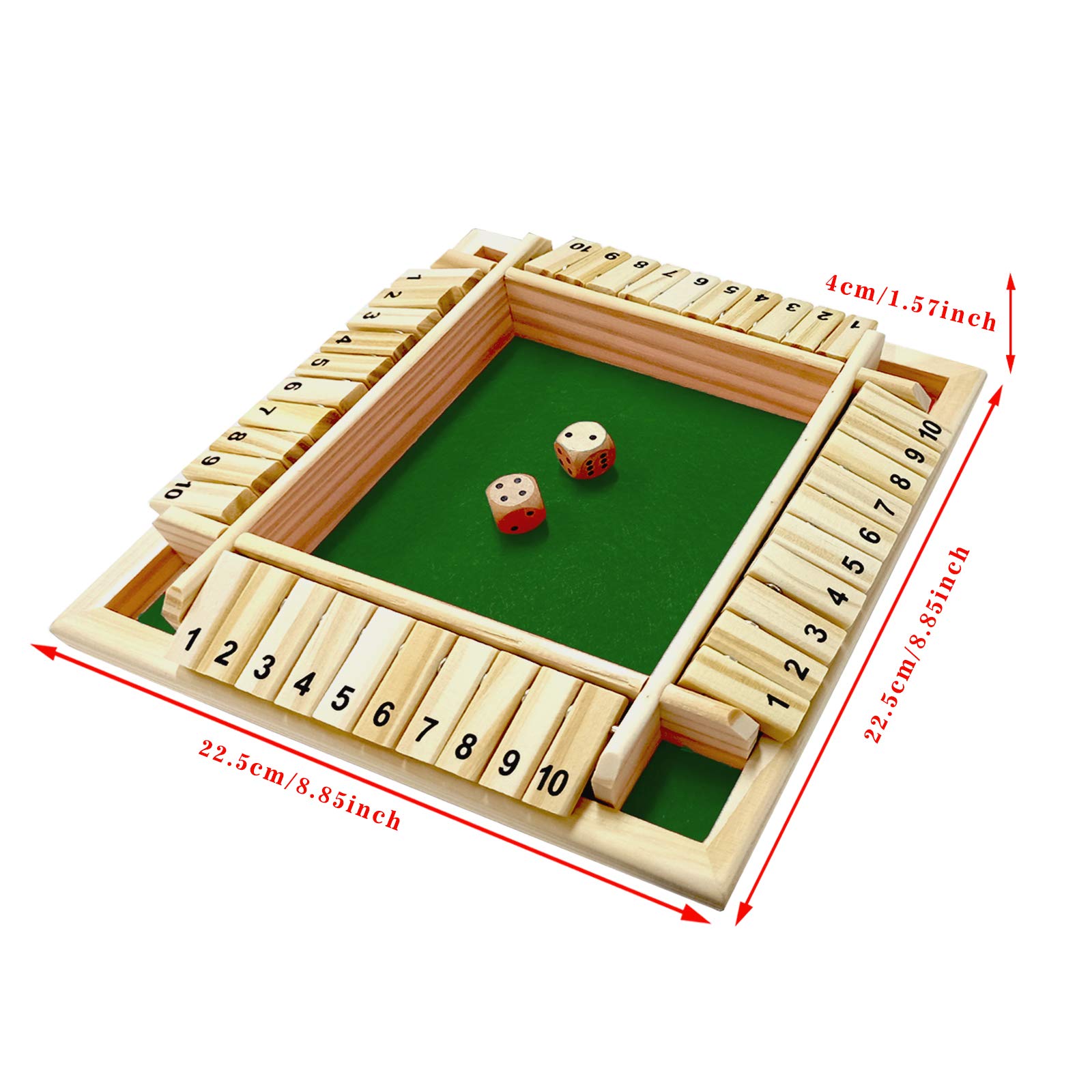 Foto 4 pulgar | Juego De Dados Shut The Box Dc-beautiful Para Adultos De 2 A 4 Jugadores - Venta Internacional.