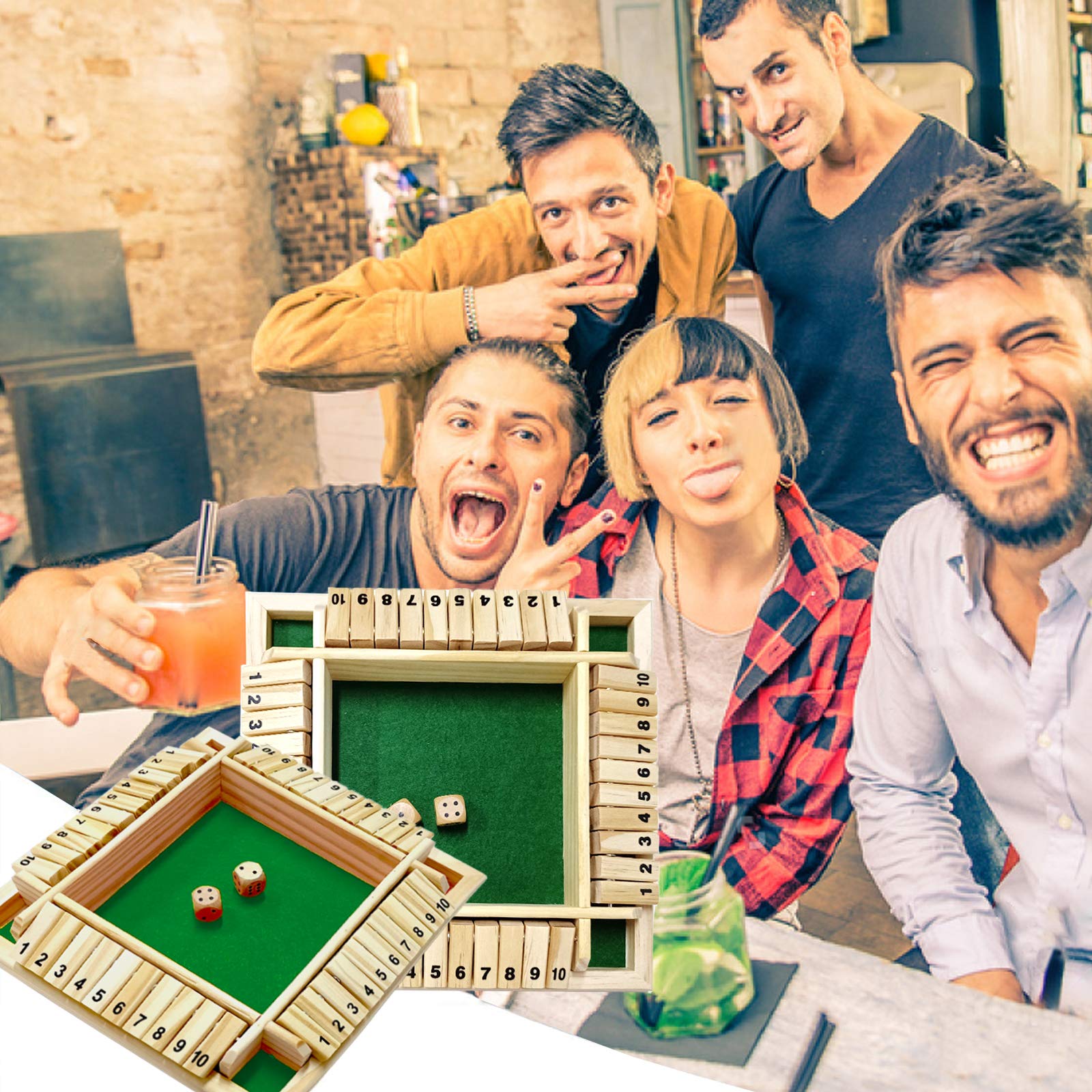 Foto 5 pulgar | Juego De Dados Shut The Box Dc-beautiful Para Adultos De 2 A 4 Jugadores - Venta Internacional.