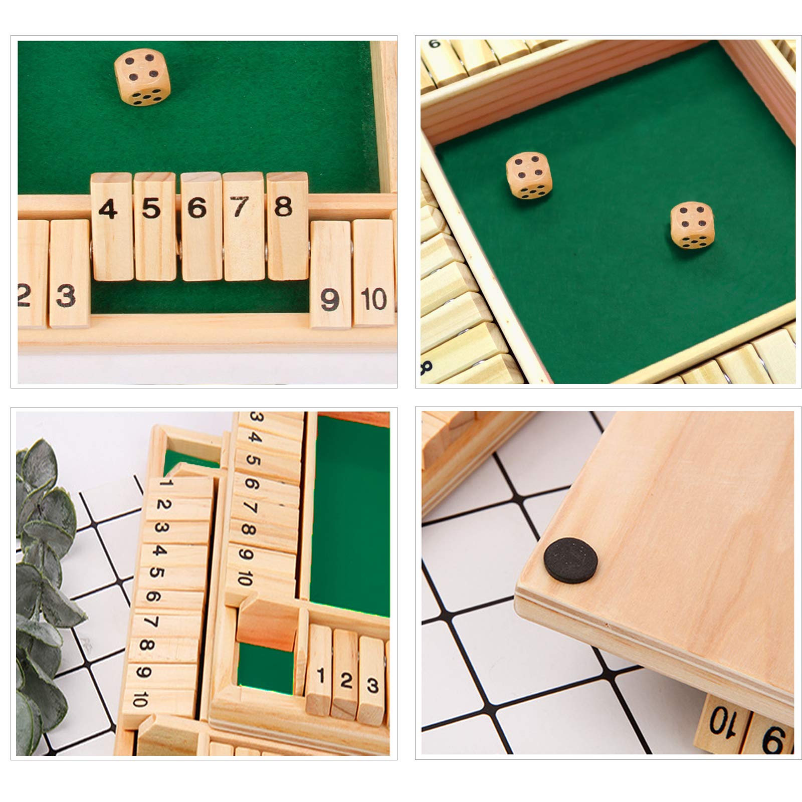 Foto 5 | Juego De Dados Shut The Box Dc-beautiful Para Adultos De 2 A 4 Jugadores - Venta Internacional.