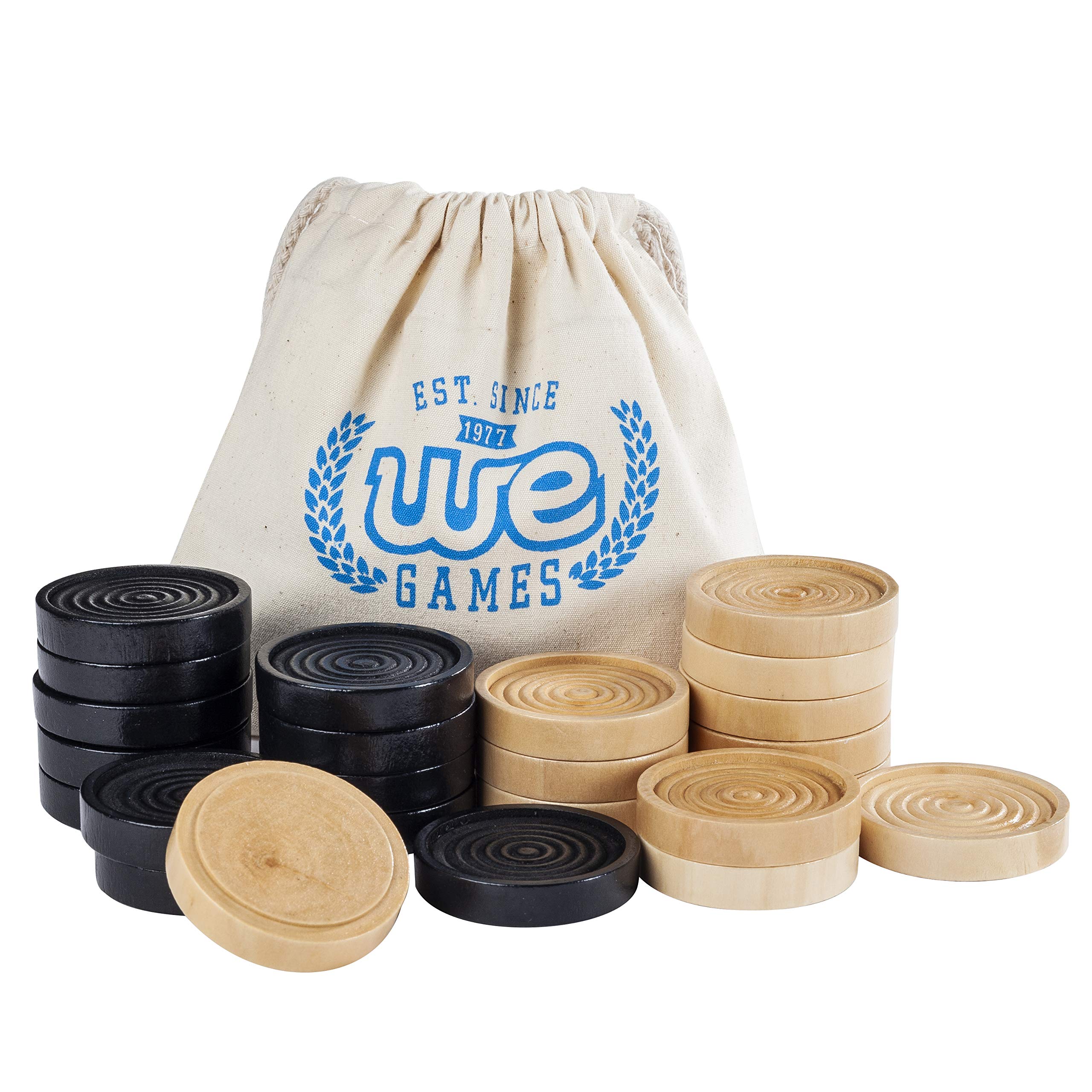 Foto 2 pulgar | Checkers Pieces We Games De Madera De 5 Cm Con Bolsa De Almacenamiento - Venta Internacional.