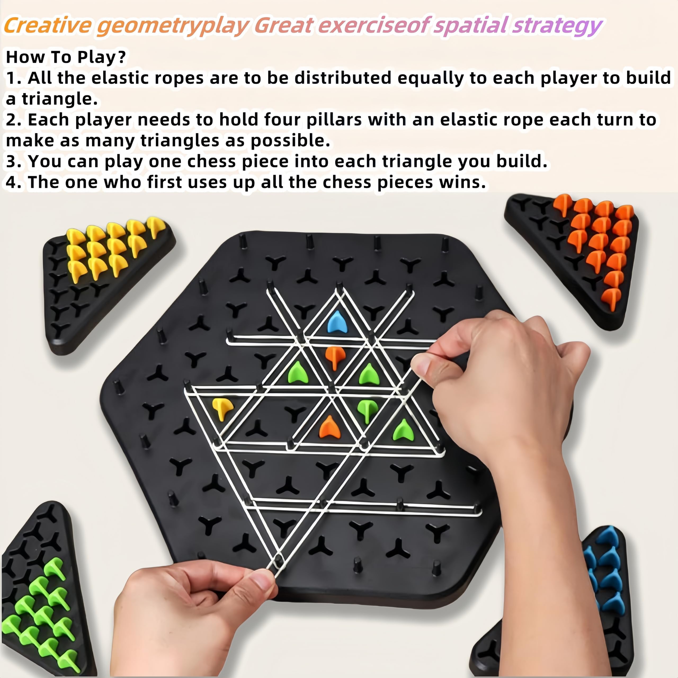 Foto 5 pulgar | Juego De Mesa Chain Triangle Chess Interactive Family De 2 A 4 Jugadores - Venta Internacional.