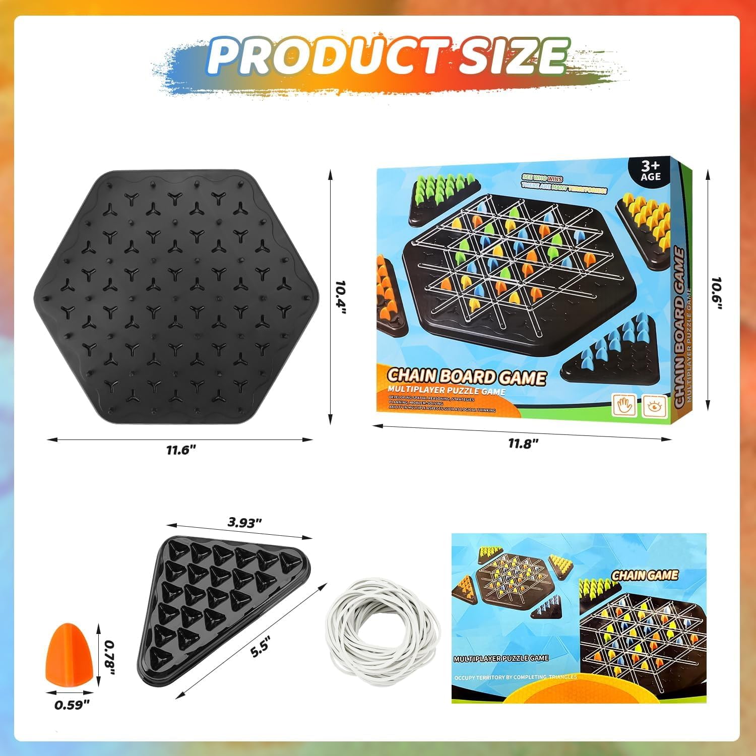 Foto 8 pulgar | Juego De Mesa Chain Triangle Chess Interactive Family De 2 A 4 Jugadores - Venta Internacional.