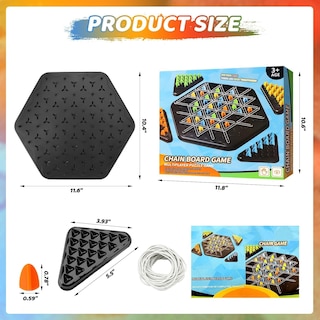 Foto 7 | Juego De Mesa Chain Triangle Chess Interactive Family De 2 A 4 Jugadores - Venta Internacional.