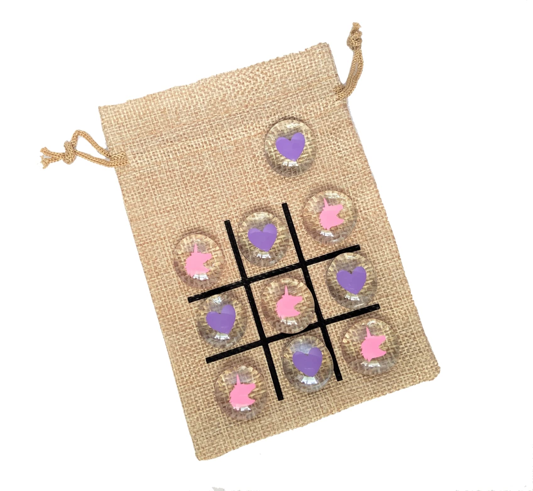 Set Tic Tac Toe Con Temática De Unicornio Y Corazón Para Fiesta De Cumpleaños - Venta Internacional.