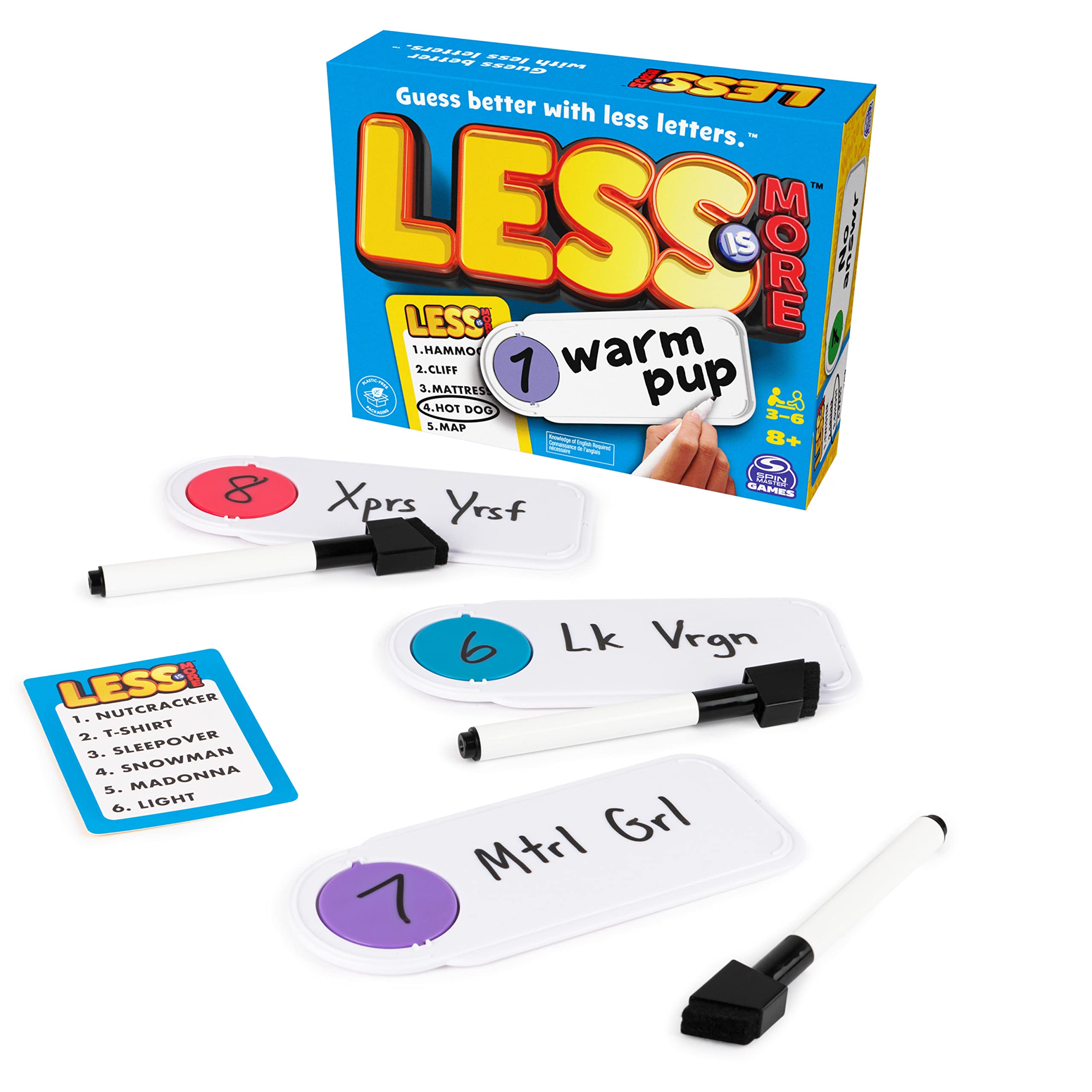 Juego De Mesa Para Fiestas Spin Master Less Is More Con Rotuladores Borrables - Venta Internacional.
