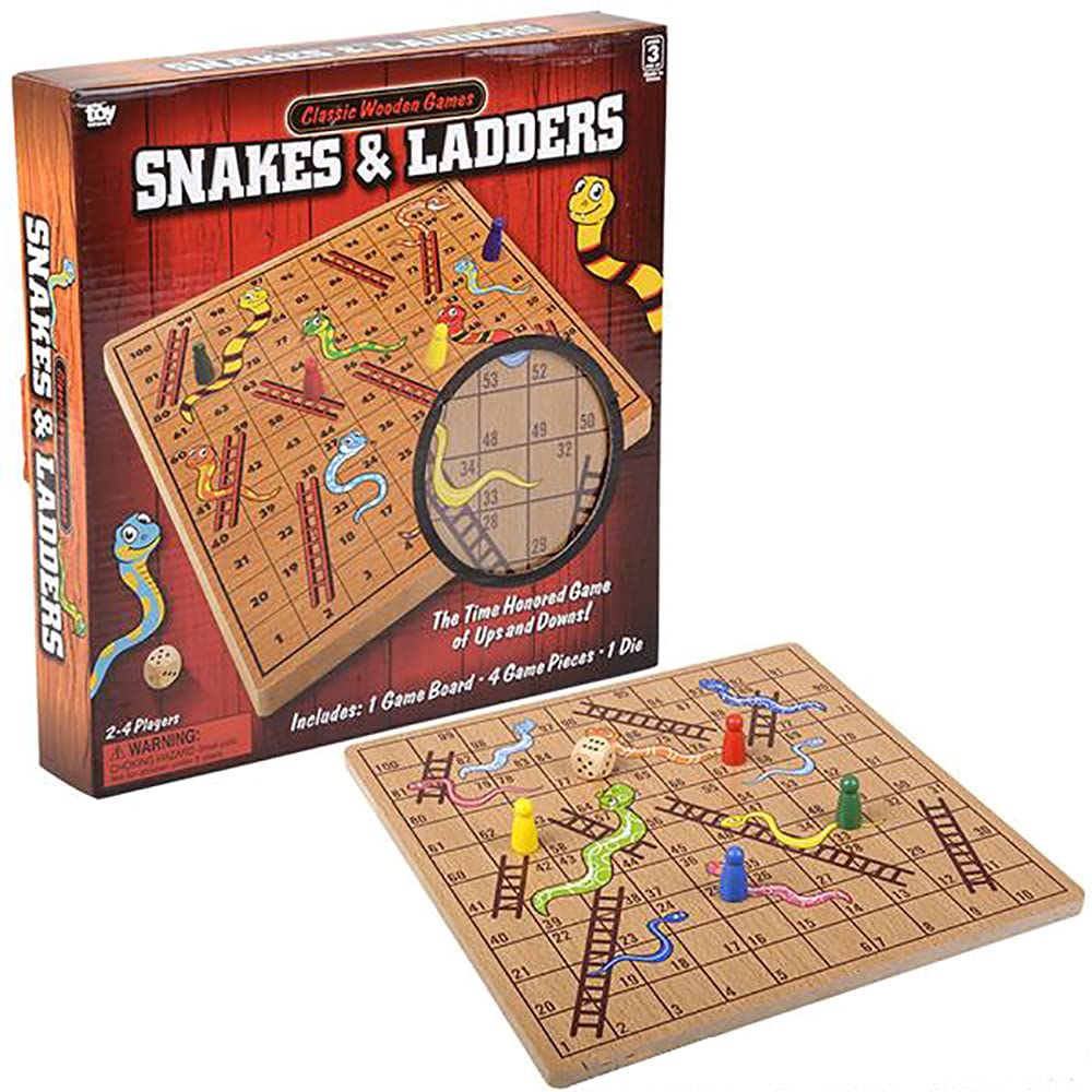 Foto 2 pulgar | Juego De Mesa The Dreidel Company Classic Wooden Snakes & Ladders - Venta Internacional.