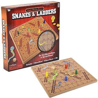 Foto 1 | Juego De Mesa The Dreidel Company Classic Wooden Snakes & Ladders - Venta Internacional.