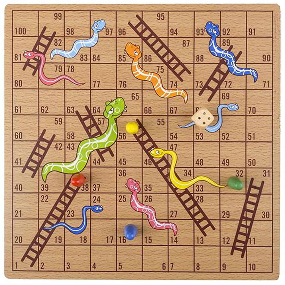 Foto 4 pulgar | Juego De Mesa The Dreidel Company Classic Wooden Snakes & Ladders - Venta Internacional.