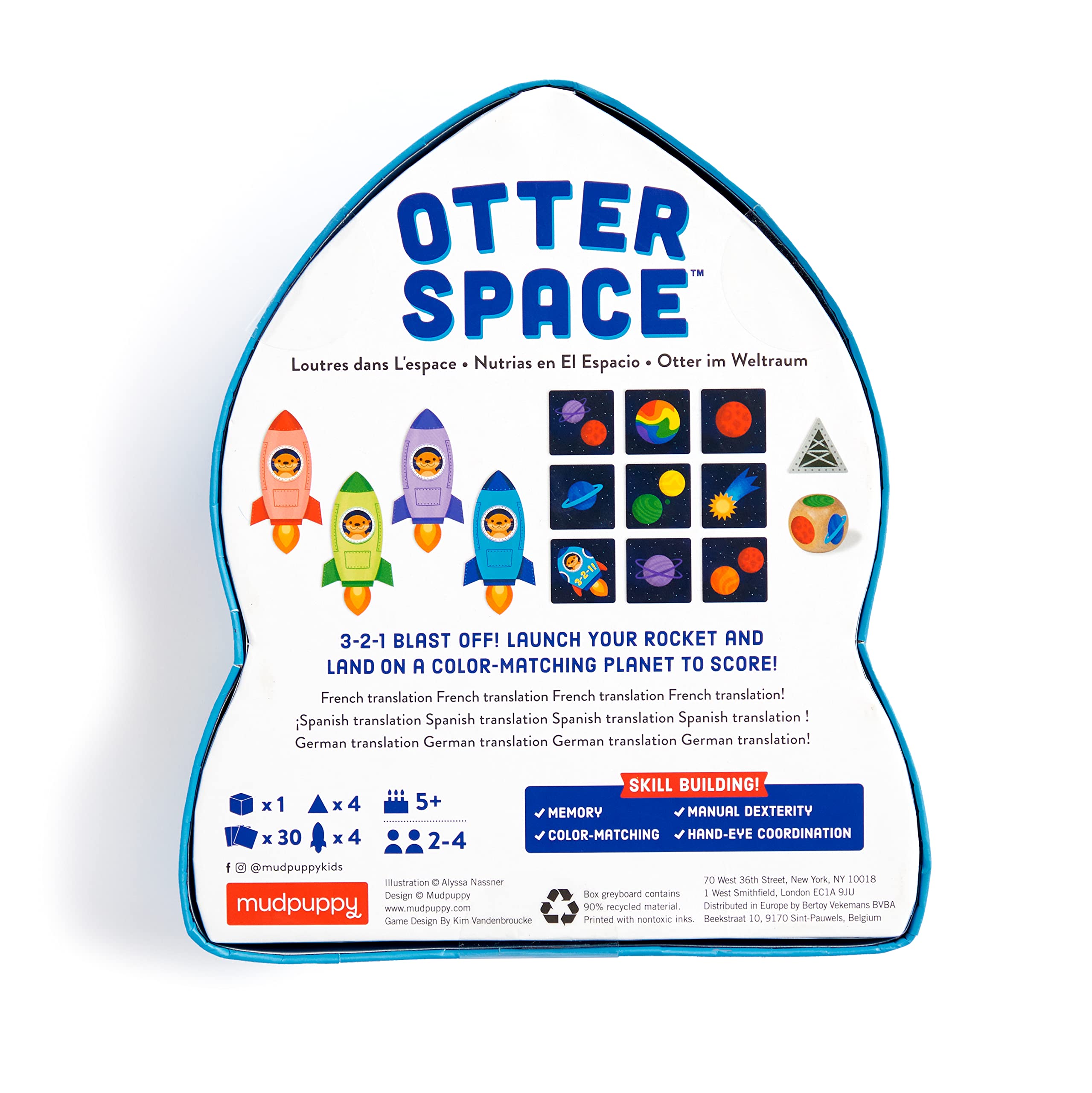 Foto 6 pulgar | Juego De Memoria Mudpuppy Otter Space Furry Kids 5+ Years - Venta Internacional.