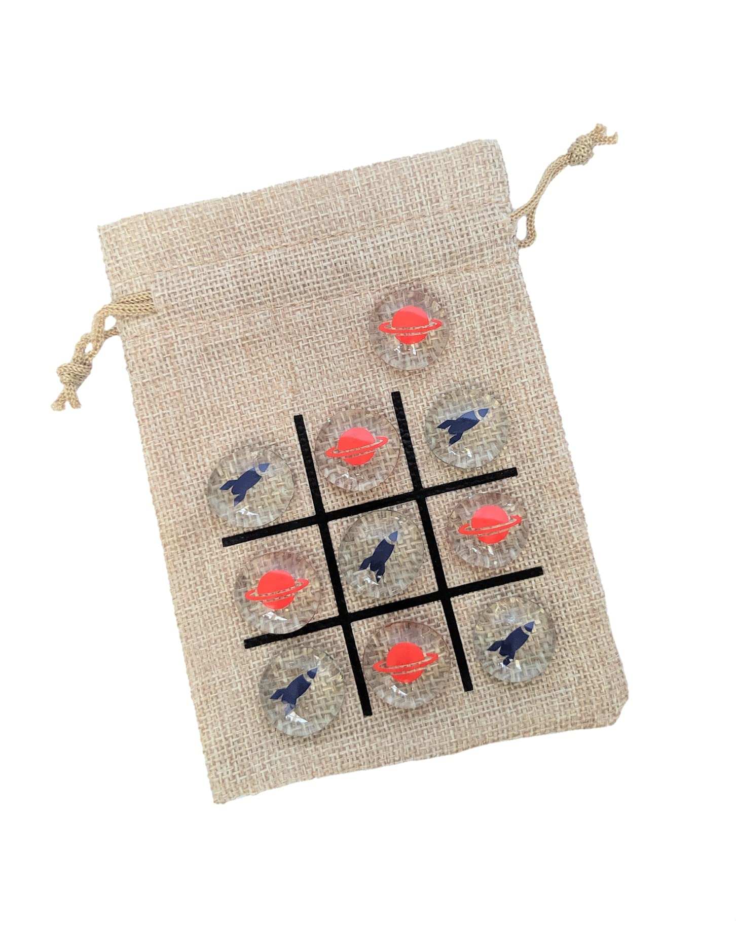 Set Tic Tac Toe Para Fiesta De Cumpleaños Con Temática De Rocket & Planet - Venta Internacional.