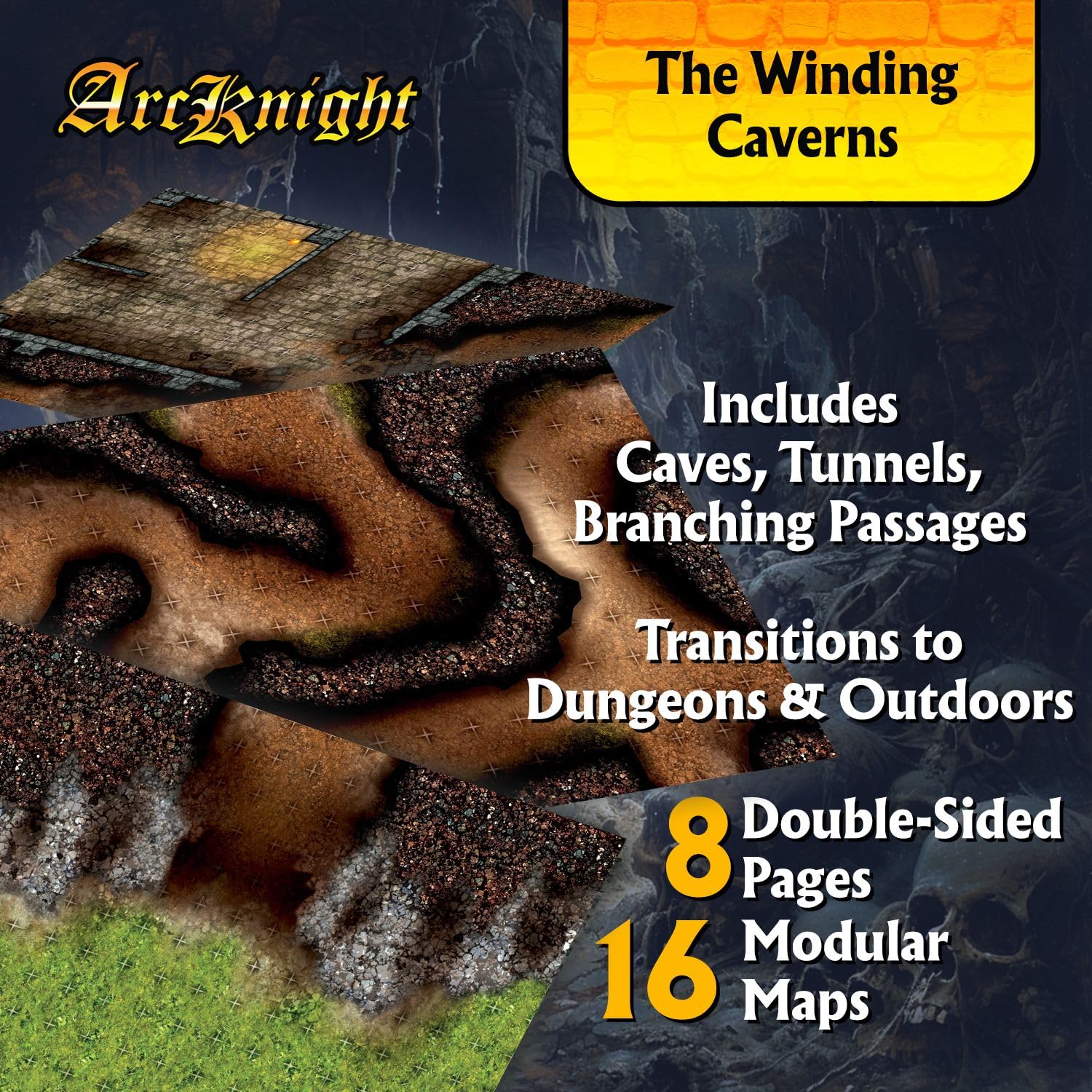Foto 2 | Juego De Rol Modular Battlemaps Arcknight The Winding Caverns X16 - Venta Internacional.