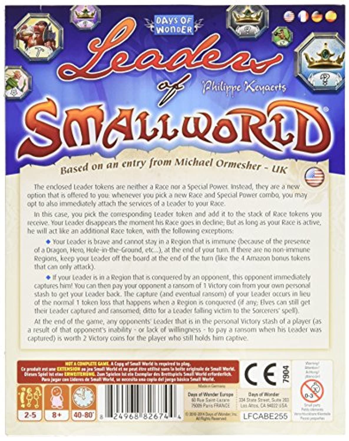 Foto 3 | La Expansión Del Juego De Mesa Leaders Of Small World Con 24 Fichas - Venta Internacional.