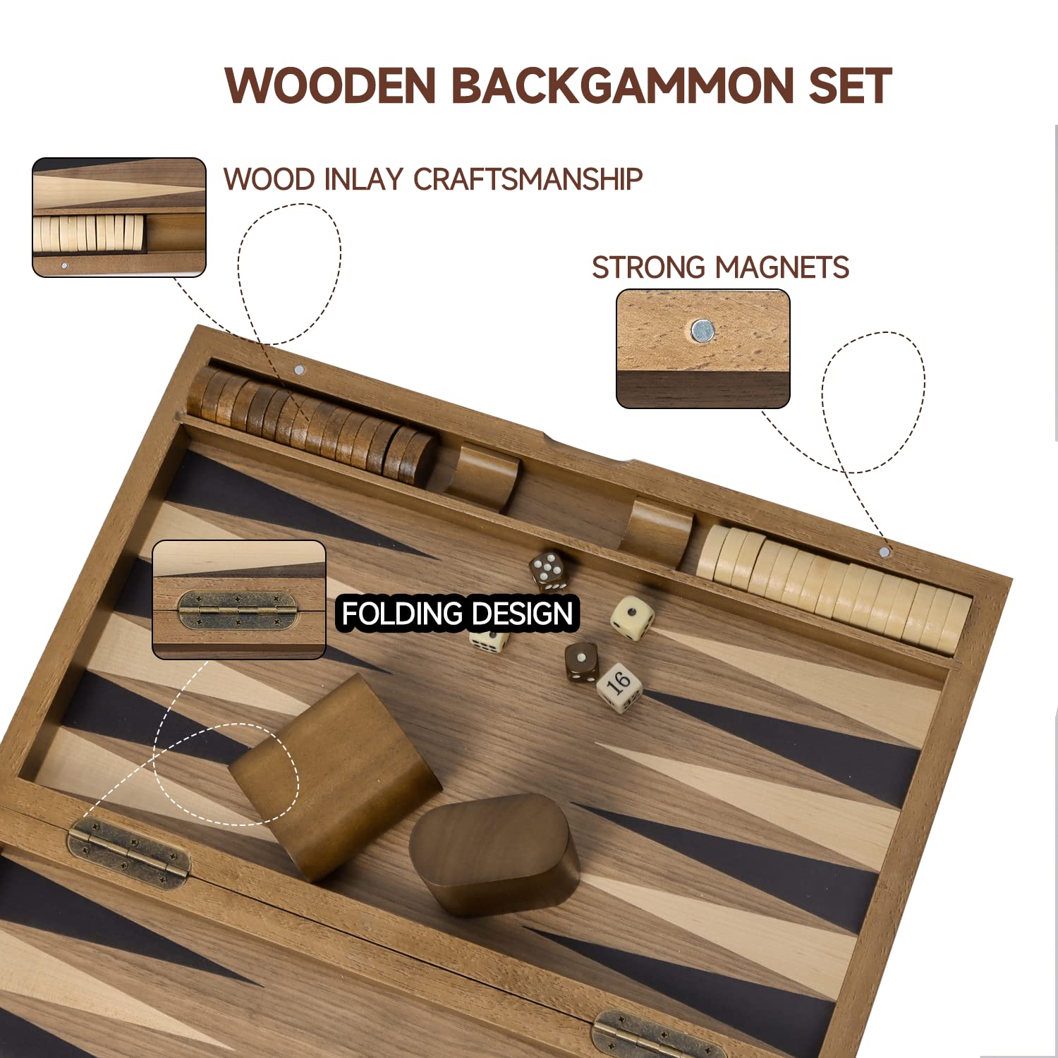 Foto 4 pulgar | Juego De Tablero De Backgammon Gse Games & Sports Expert Wooden - Venta Internacional.