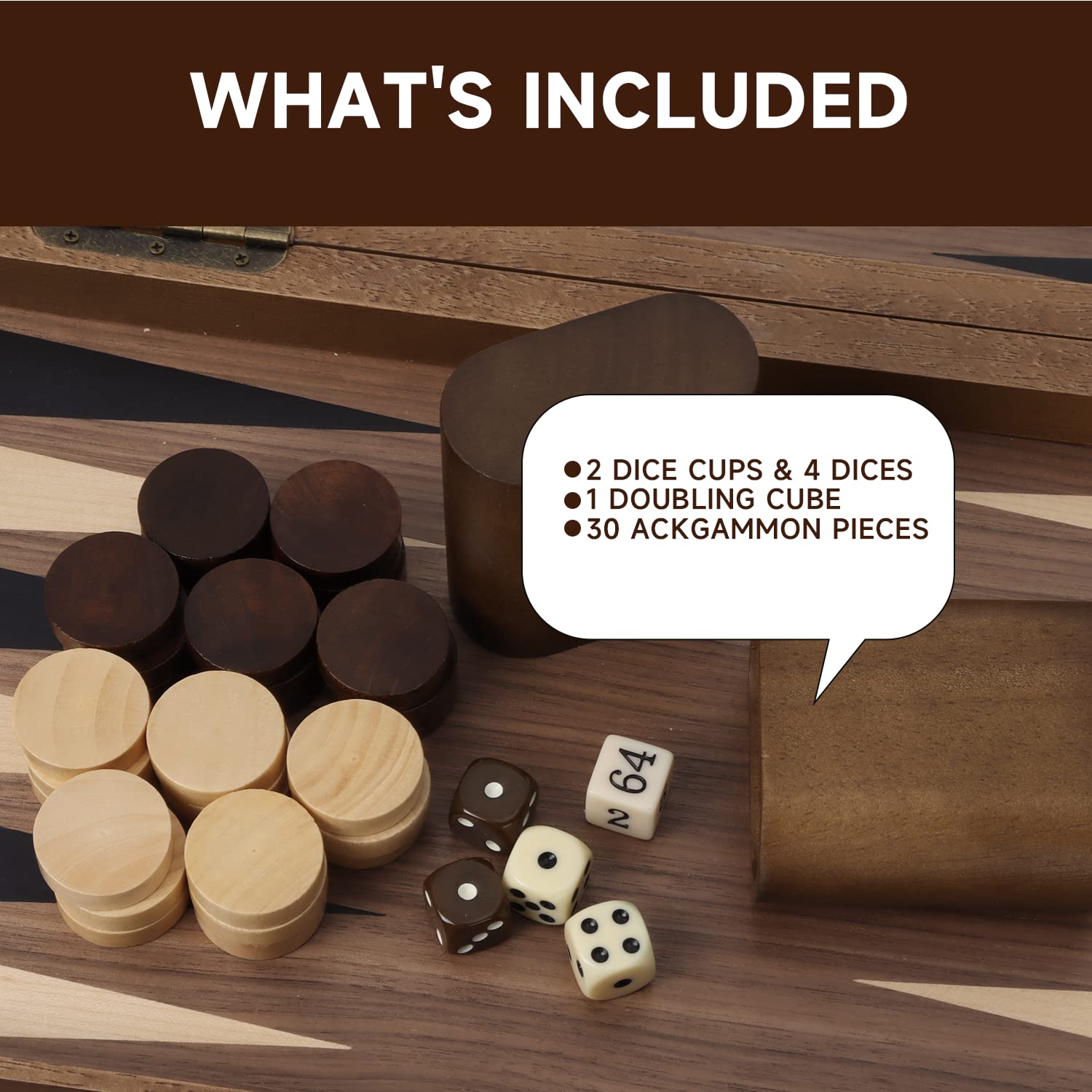 Foto 6 pulgar | Juego De Tablero De Backgammon Gse Games & Sports Expert Wooden - Venta Internacional.