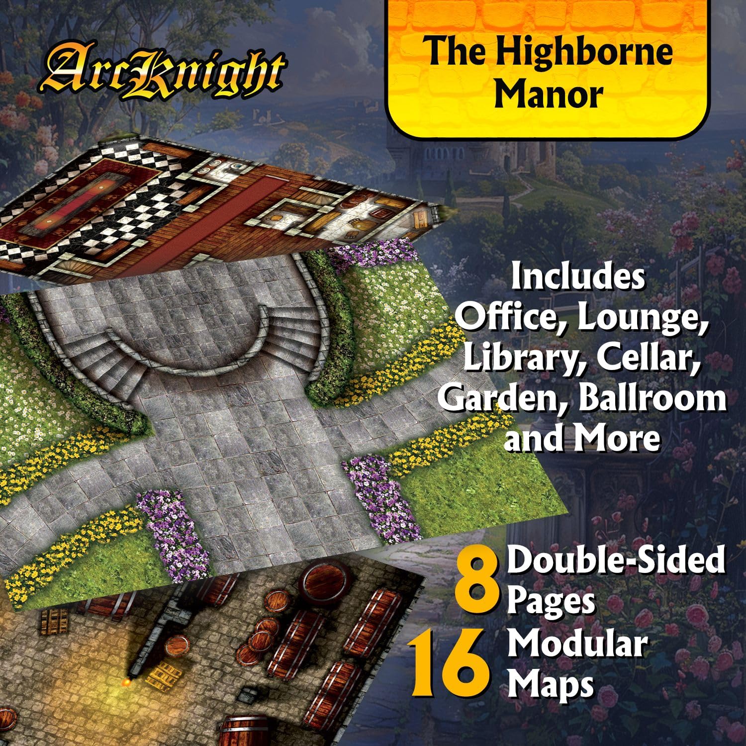 Foto 3 pulgar | Juego De Rol Modular Battlemaps Arcknight The Highborne Manor X16 - Venta Internacional.