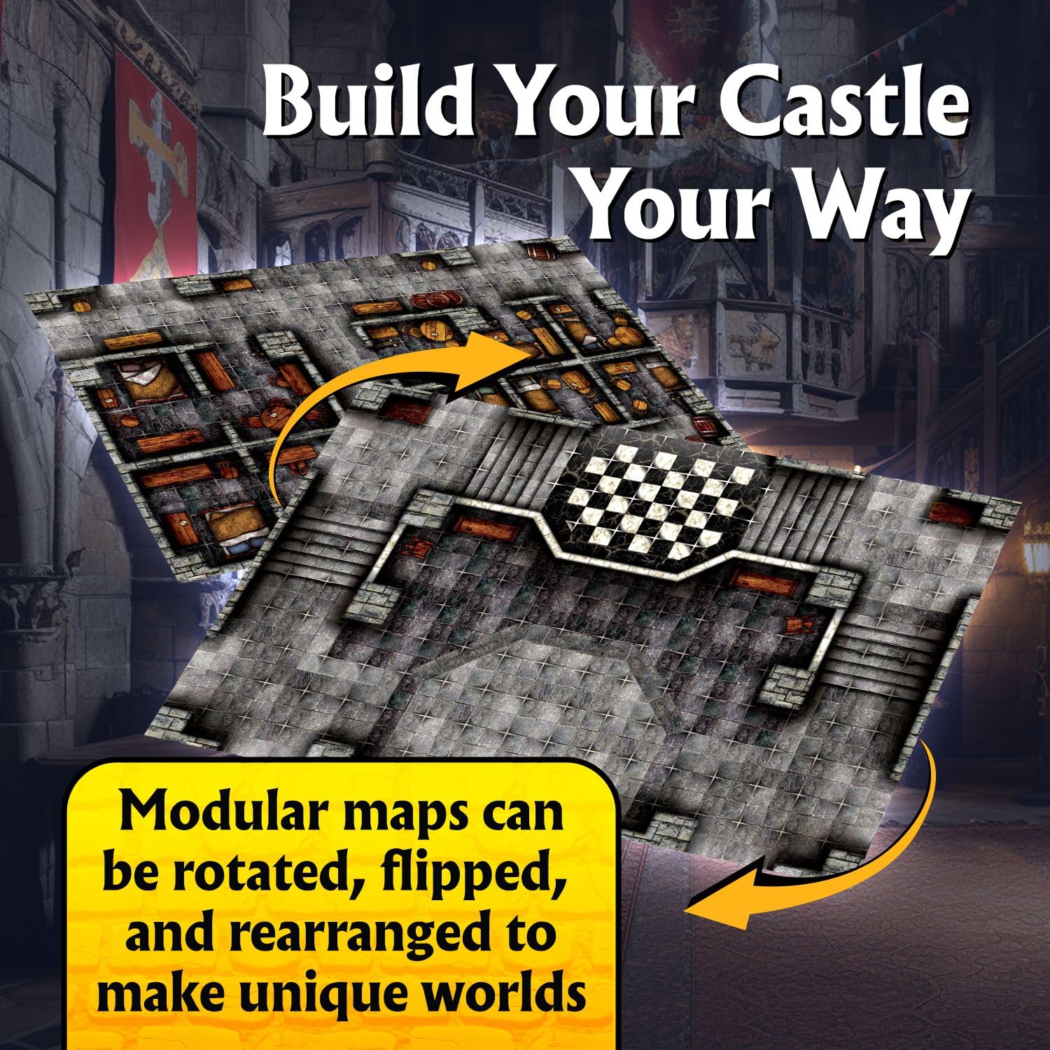 Foto 3 | Paquete De Mapas Modulares Arcknight The Graystone Castle Rpg X16 - Venta Internacional.