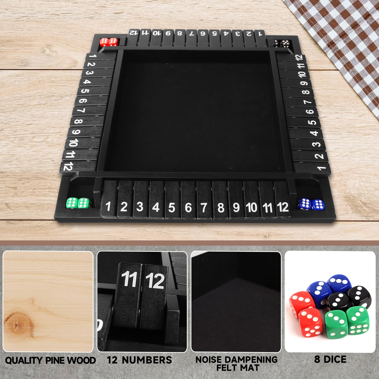 Foto 3 pulgar | Juego De Mesa Wooden Shut The Box Gse Games Para 1 A 4 Jugadores - Venta Internacional.