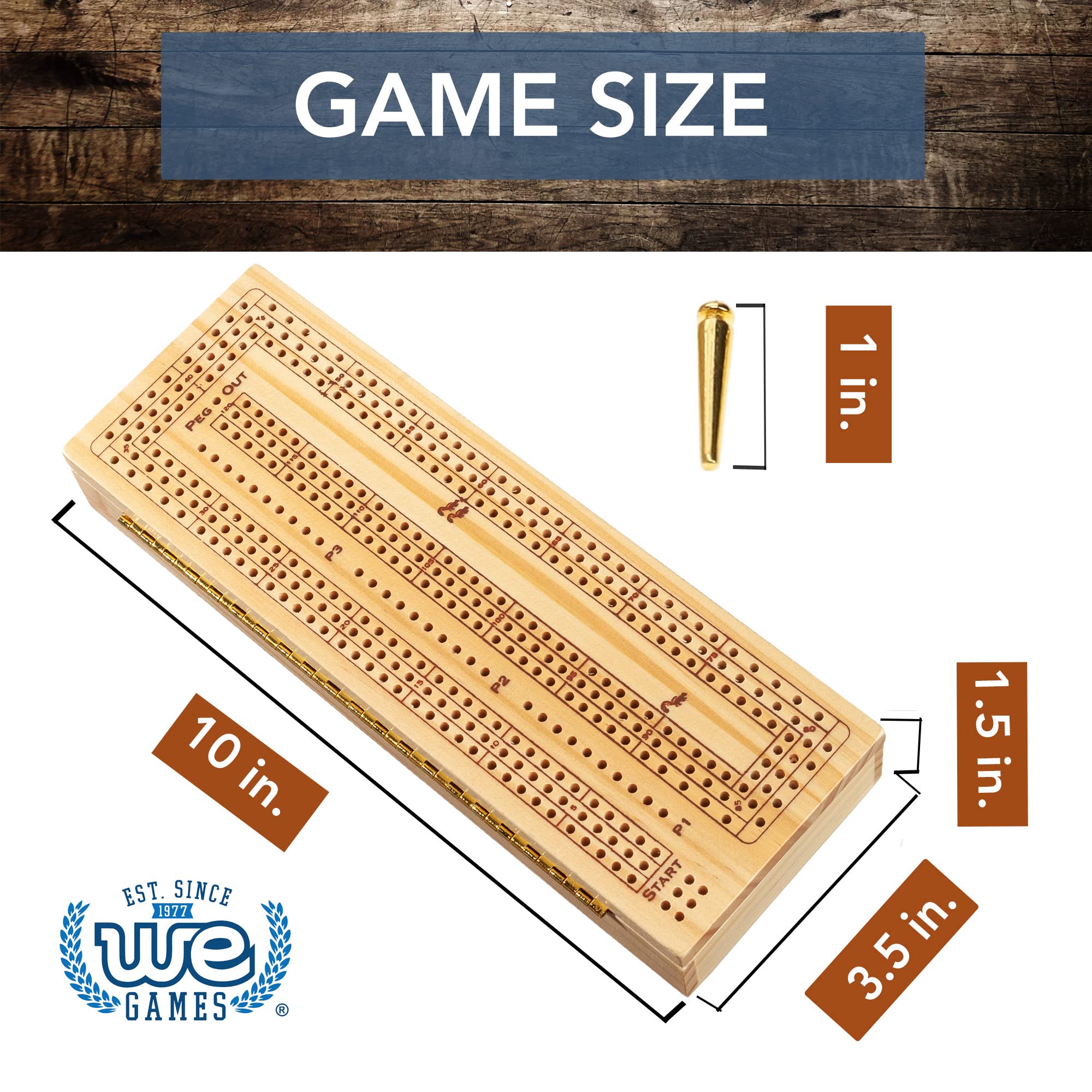 Foto 6 pulgar | Set Cribbage We Games De Madera Para 3 Jugadores Con Pinzas De Fácil Agarre - Venta Internacional.