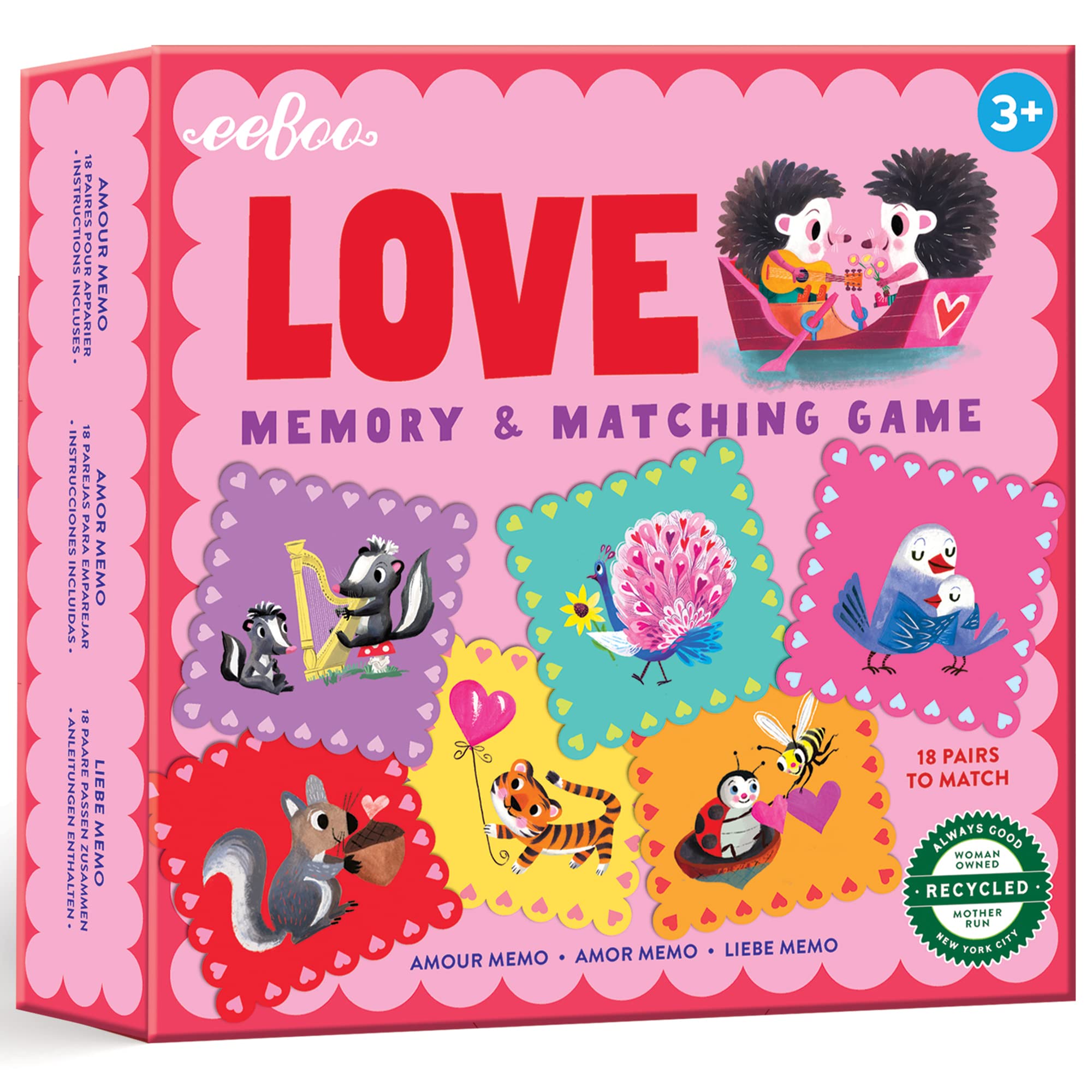 Foto 2 pulgar | Juego De Memoria Y Combinación Eeboo Love Little Square Desde Hace Más De 3 Años - Venta Internacional.