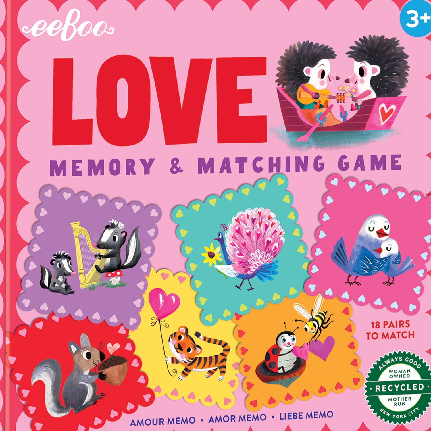 Foto 6 | Juego De Memoria Y Combinación Eeboo Love Little Square Desde Hace Más De 3 Años - Venta Internacional.