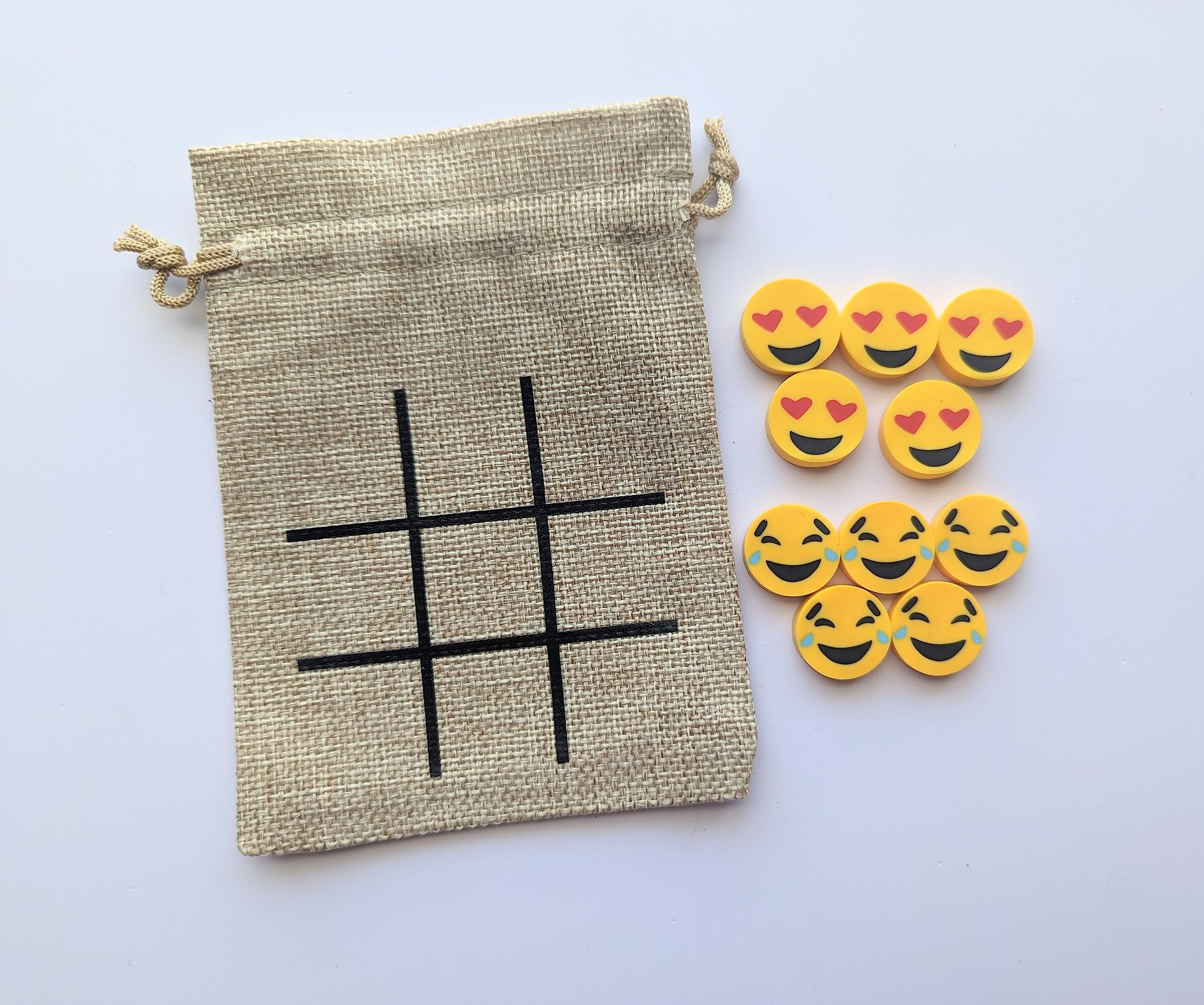 Foto 3 pulgar | Set Tic Tac Toe Con Temática De Fiesta De Cumpleaños Con Minigomas De Borrar Con Emojis - Venta Internacional.