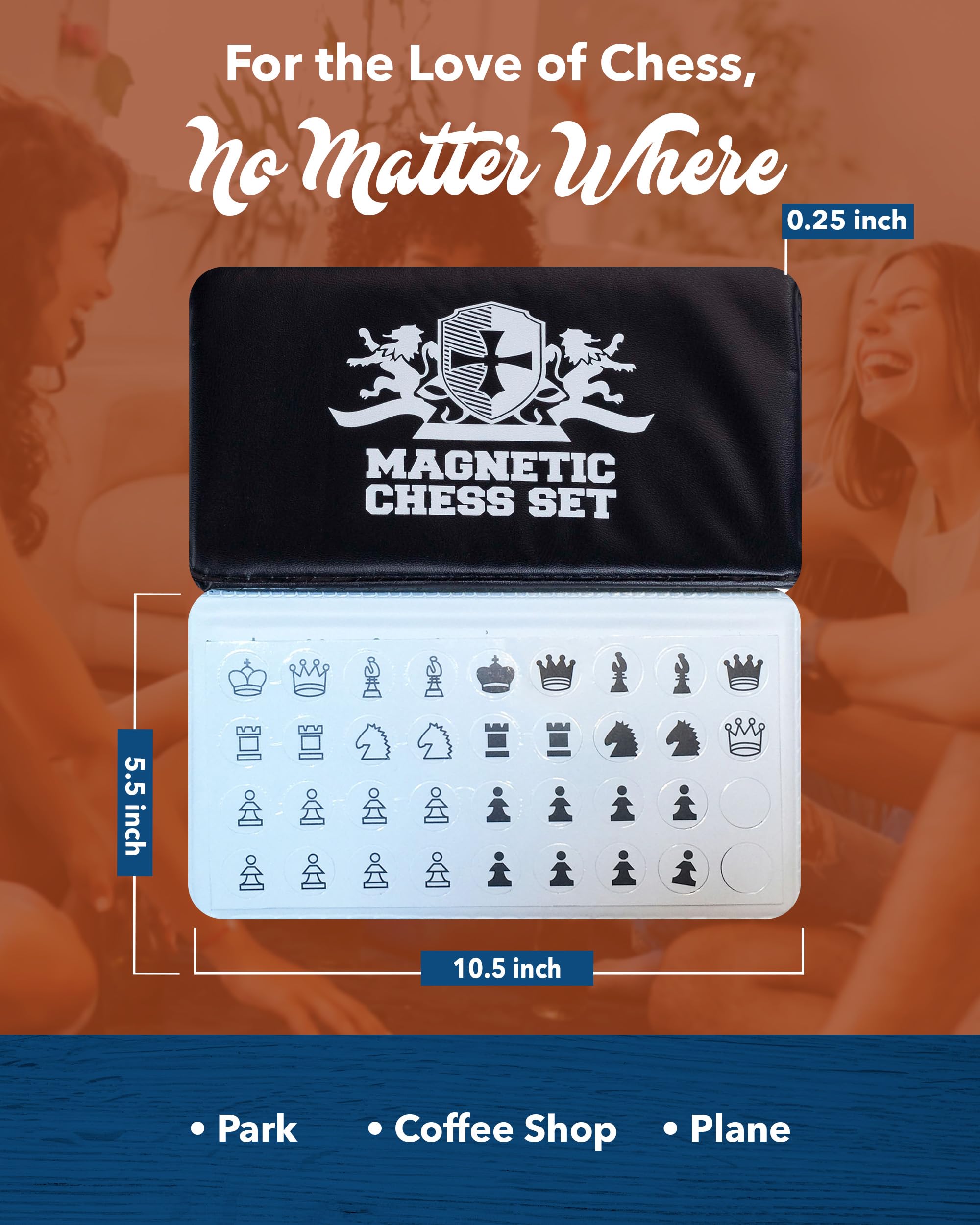 Foto 6 | Set De Ajedrez We Games Mini Magnetic Travel De 25 Cm Con Piezas De Vinilo - Venta Internacional.