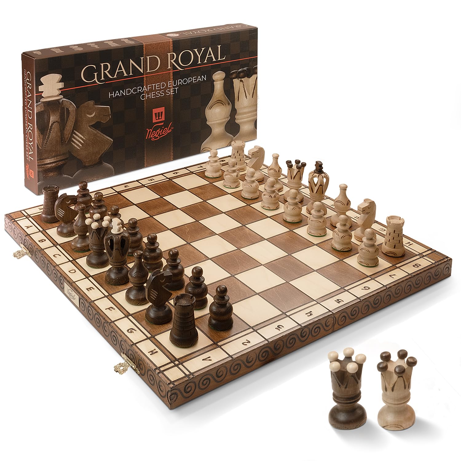 Foto 1 | Juego De Ajedrez Wegiel Grand Royal De Madera De 46 Cm Para Adultos Y Niños - Venta Internacional.