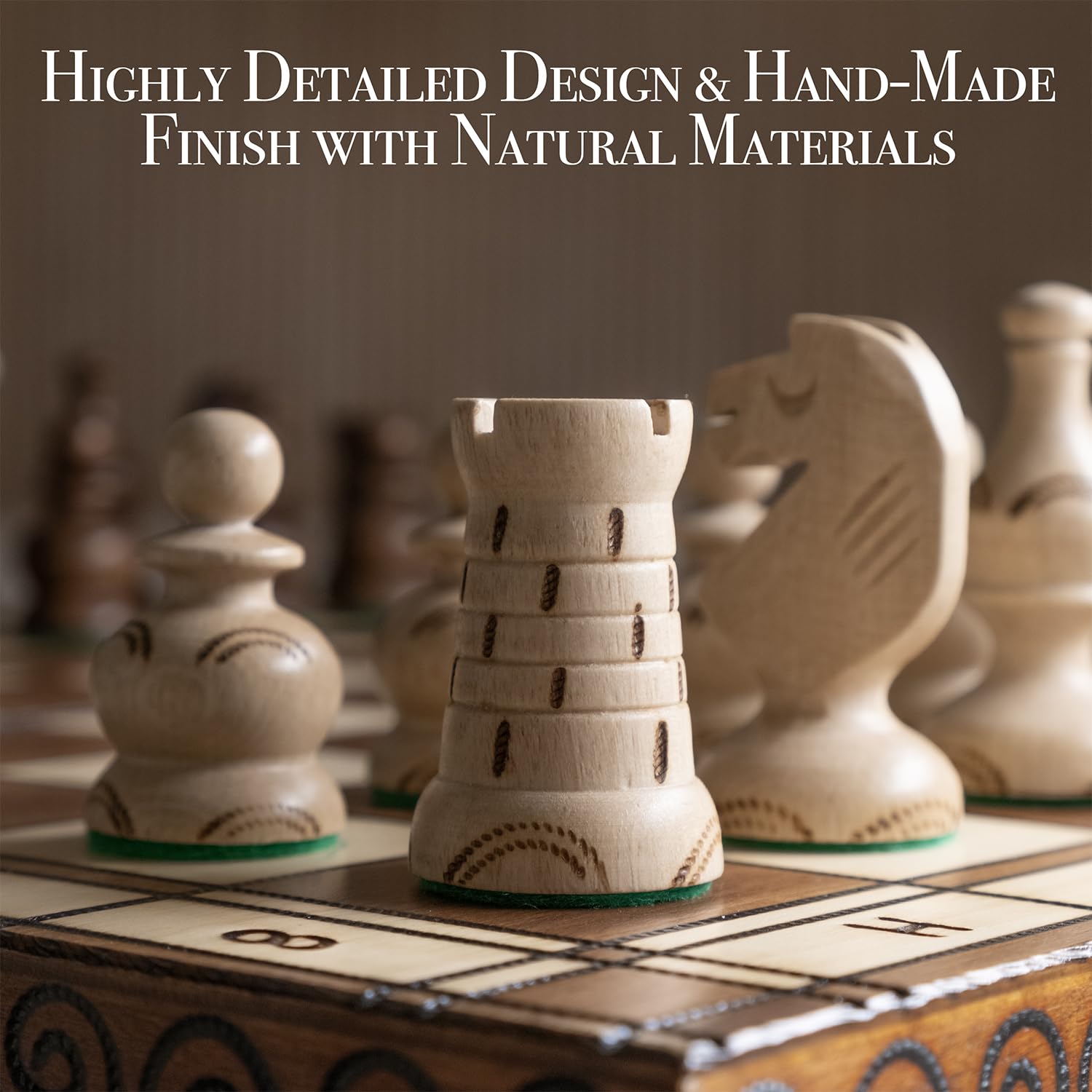 Foto 7 pulgar | Juego De Ajedrez Wegiel Grand Royal De Madera De 46 Cm Para Adultos Y Niños - Venta Internacional.