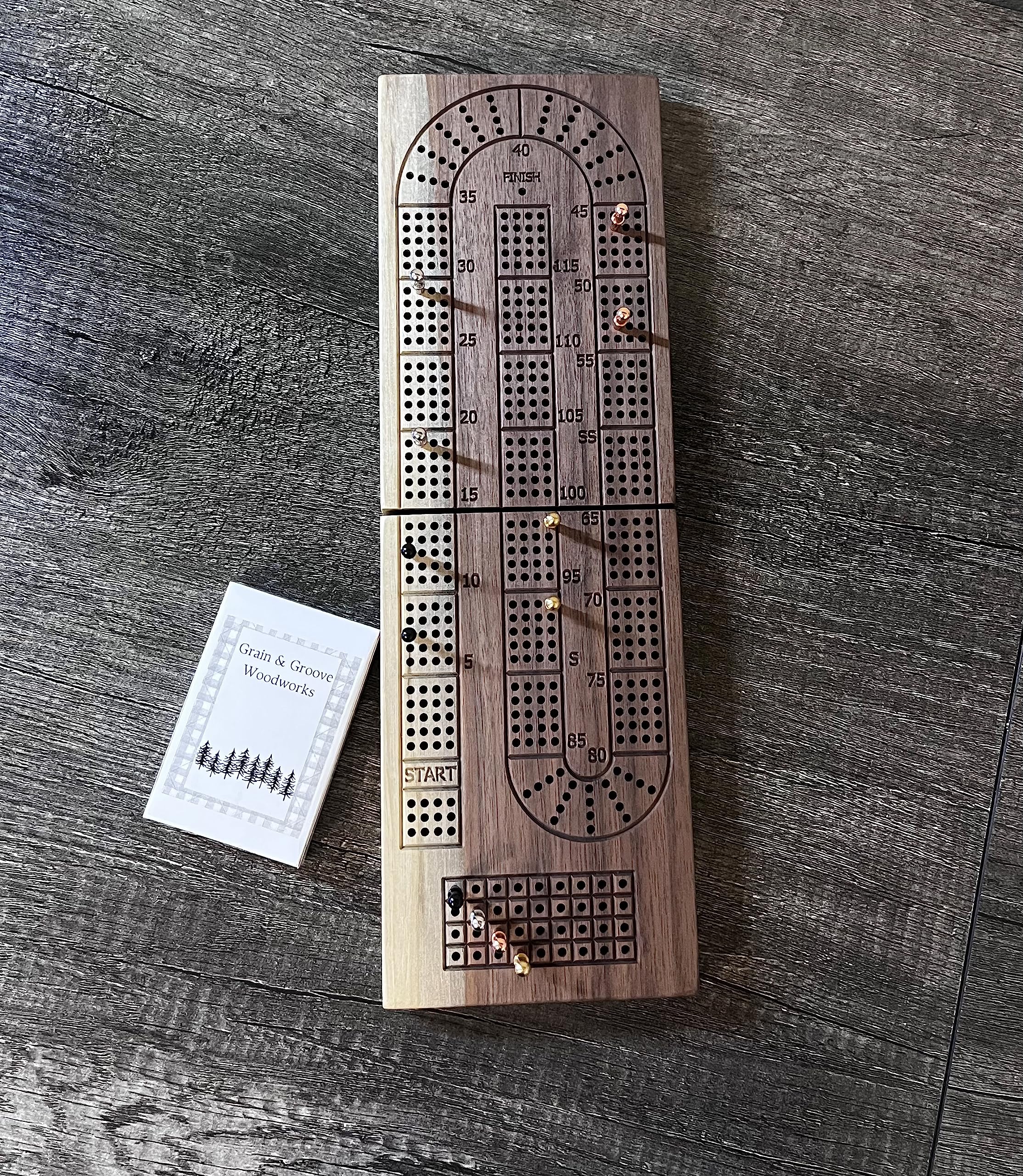 Foto 2 | Tabla Plegable De Madera De Nogal Negro Con 4 Rieles, Con Pinzas Y Tarjetas - Venta Internacional.