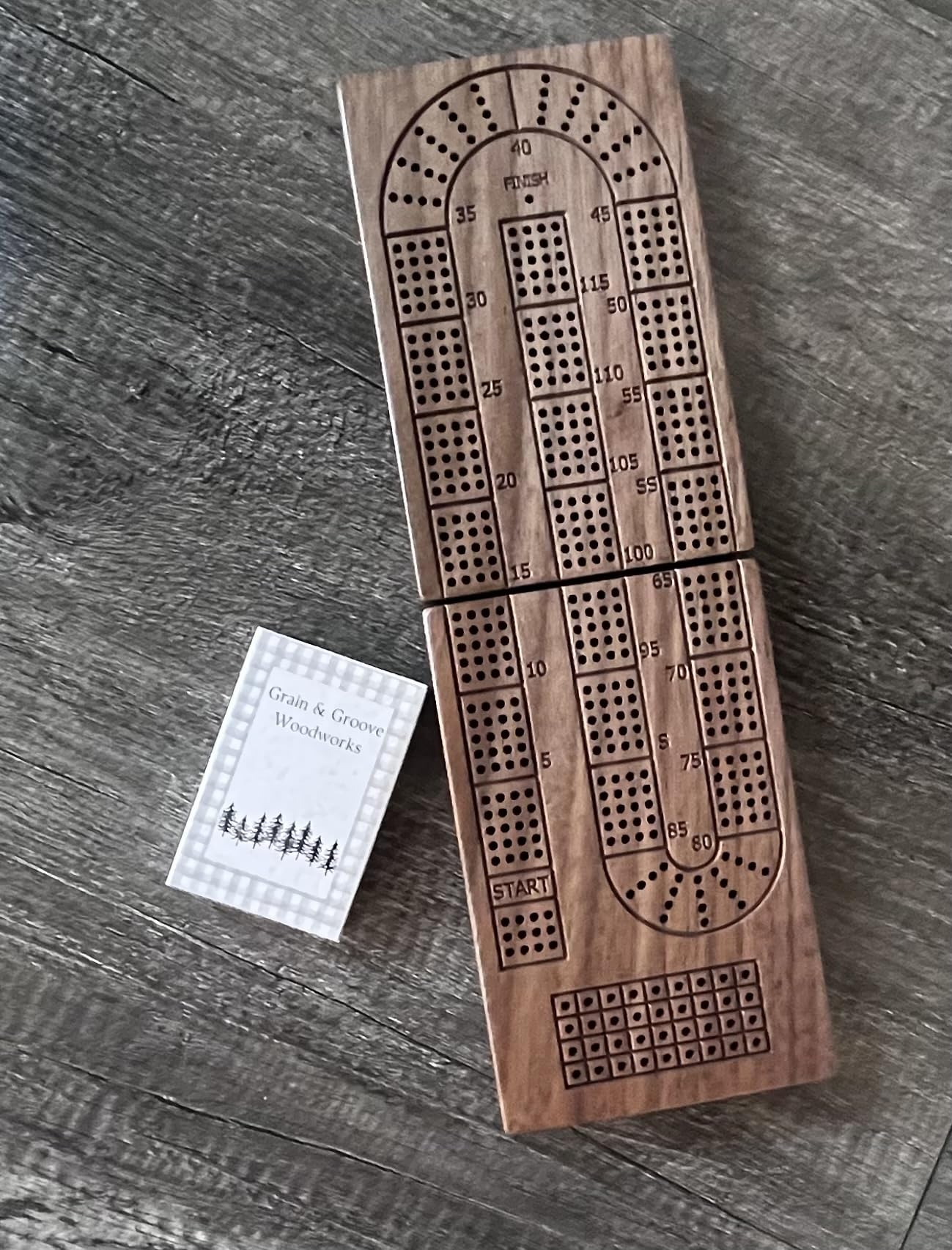 Foto 4 pulgar | Tabla Plegable De Madera De Nogal Negro Con 4 Rieles, Con Pinzas Y Tarjetas - Venta Internacional.