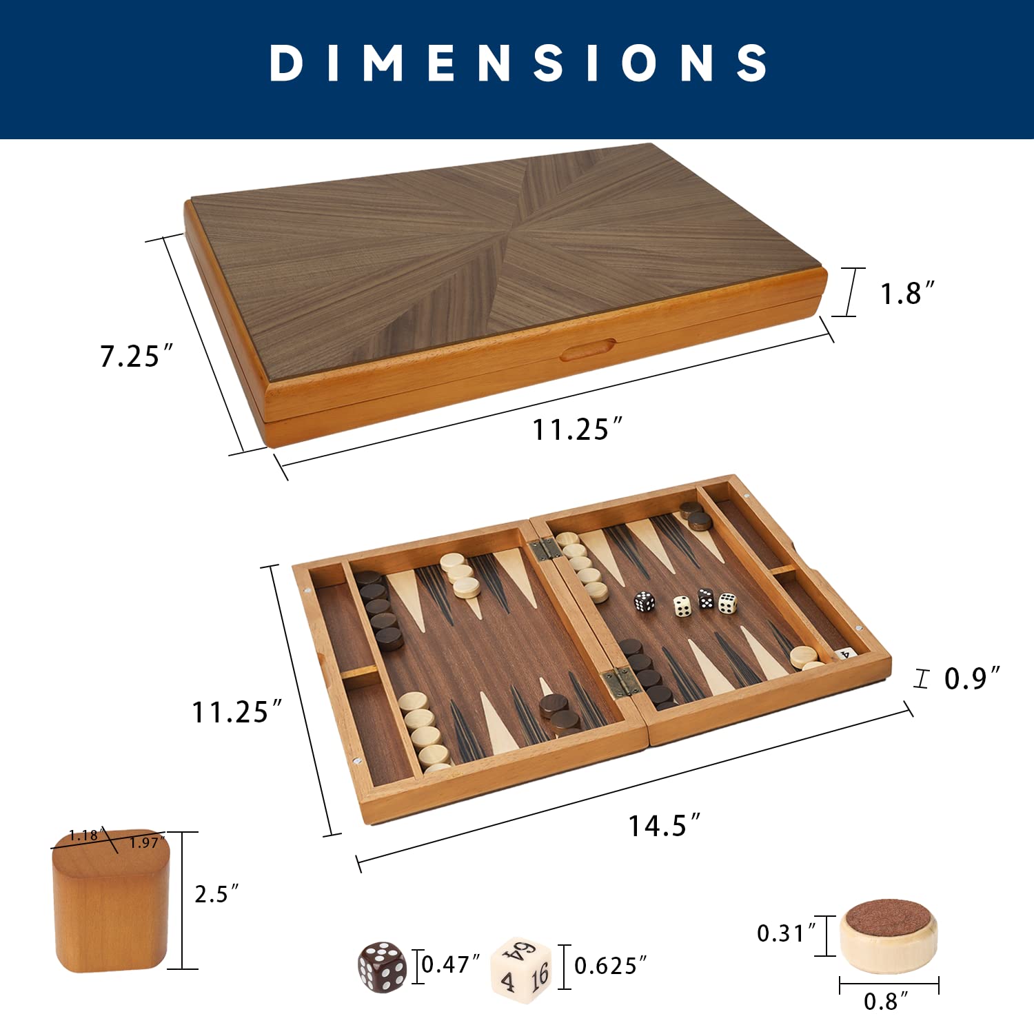 Foto 5 pulgar | Set De Juego De Mesa De Backgammon Gse Games & Sports Expert - Venta Internacional.