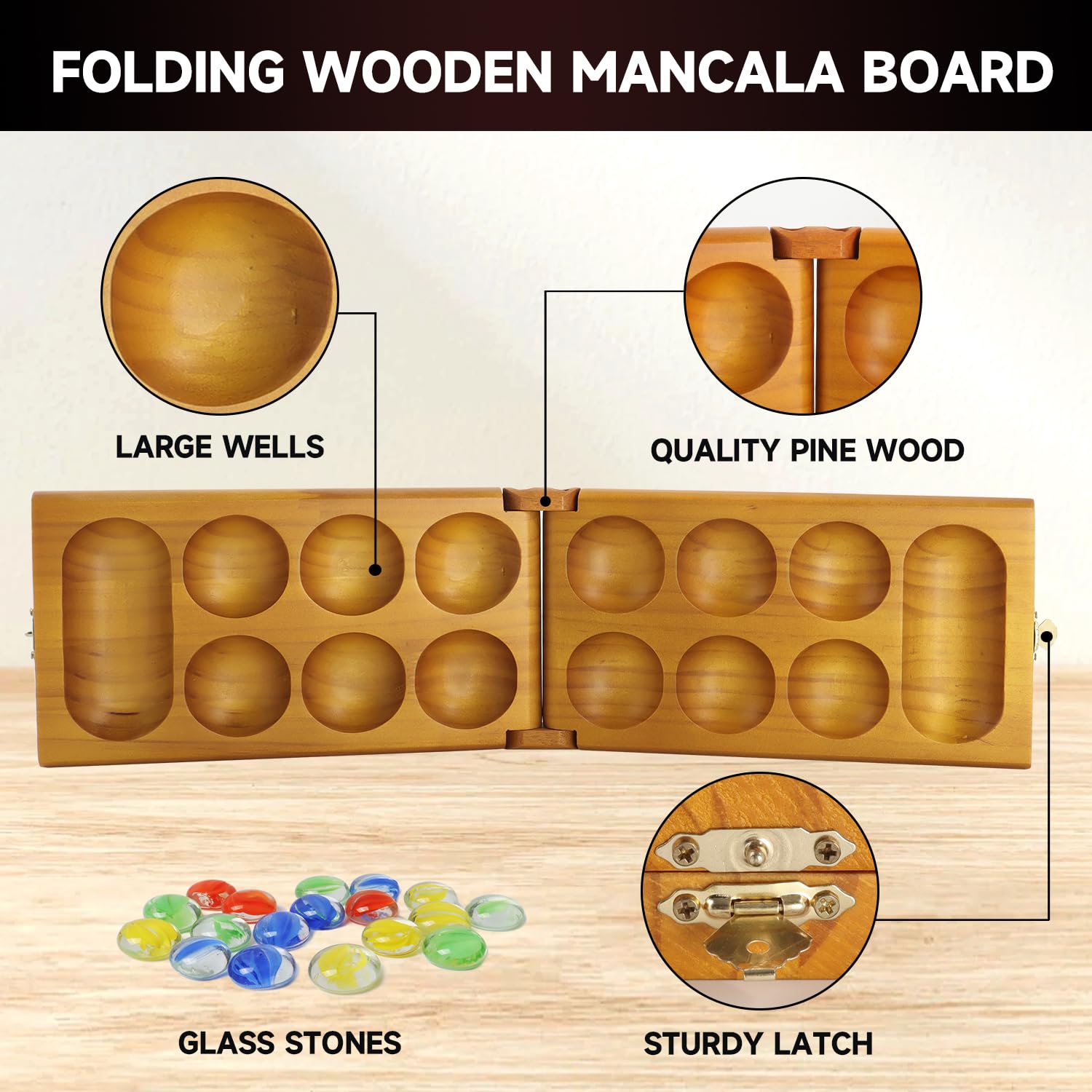 Foto 3 pulgar | Juego De Mesa Mancala Gse Games & Sports Expert, Plegable, Roble - Venta Internacional.