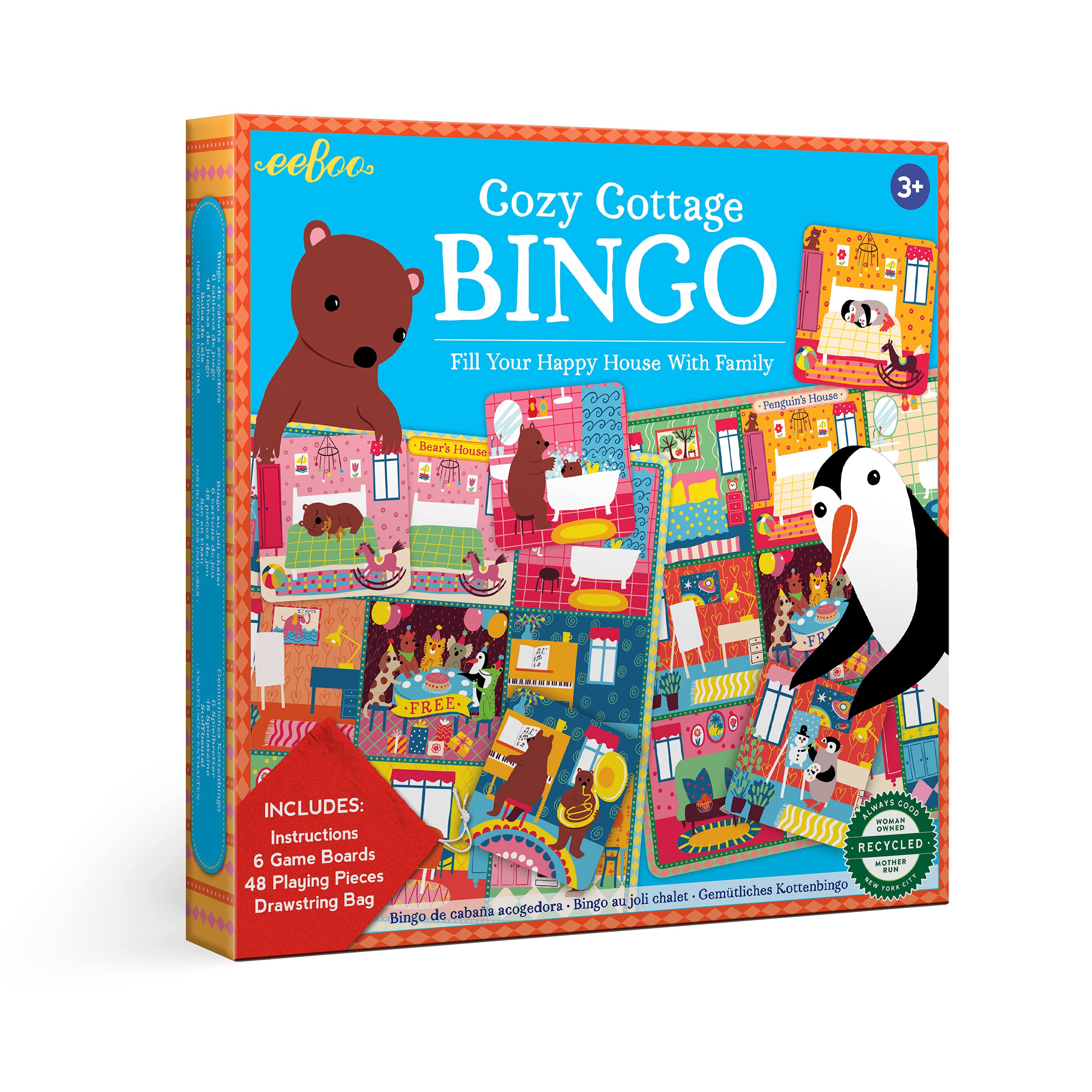 Juego De Bingo Eeboo Cozy Cottage Para Niños Mayores De 3 Años - Venta Internacional.