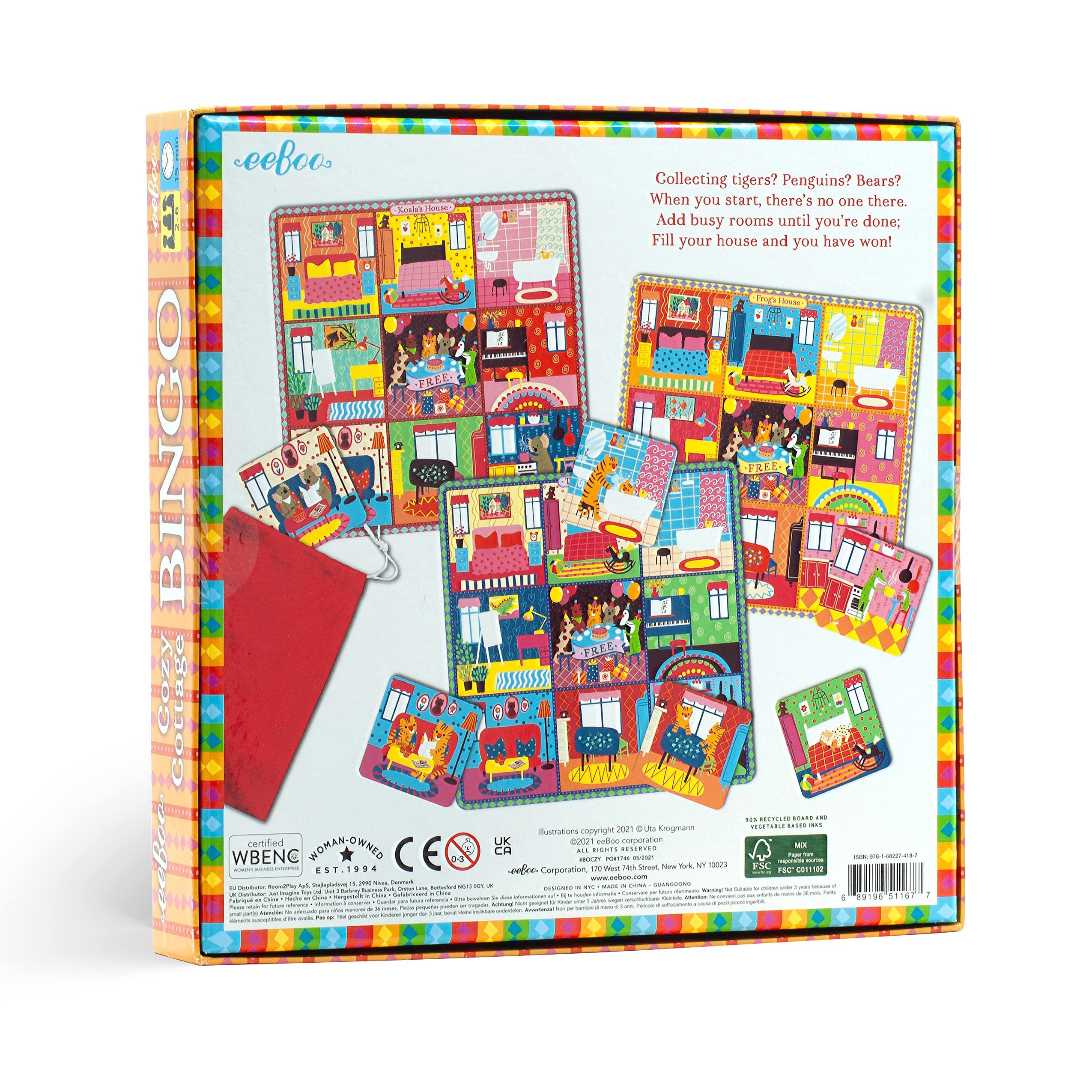 Foto 2 | Juego De Bingo Eeboo Cozy Cottage Para Niños Mayores De 3 Años - Venta Internacional.