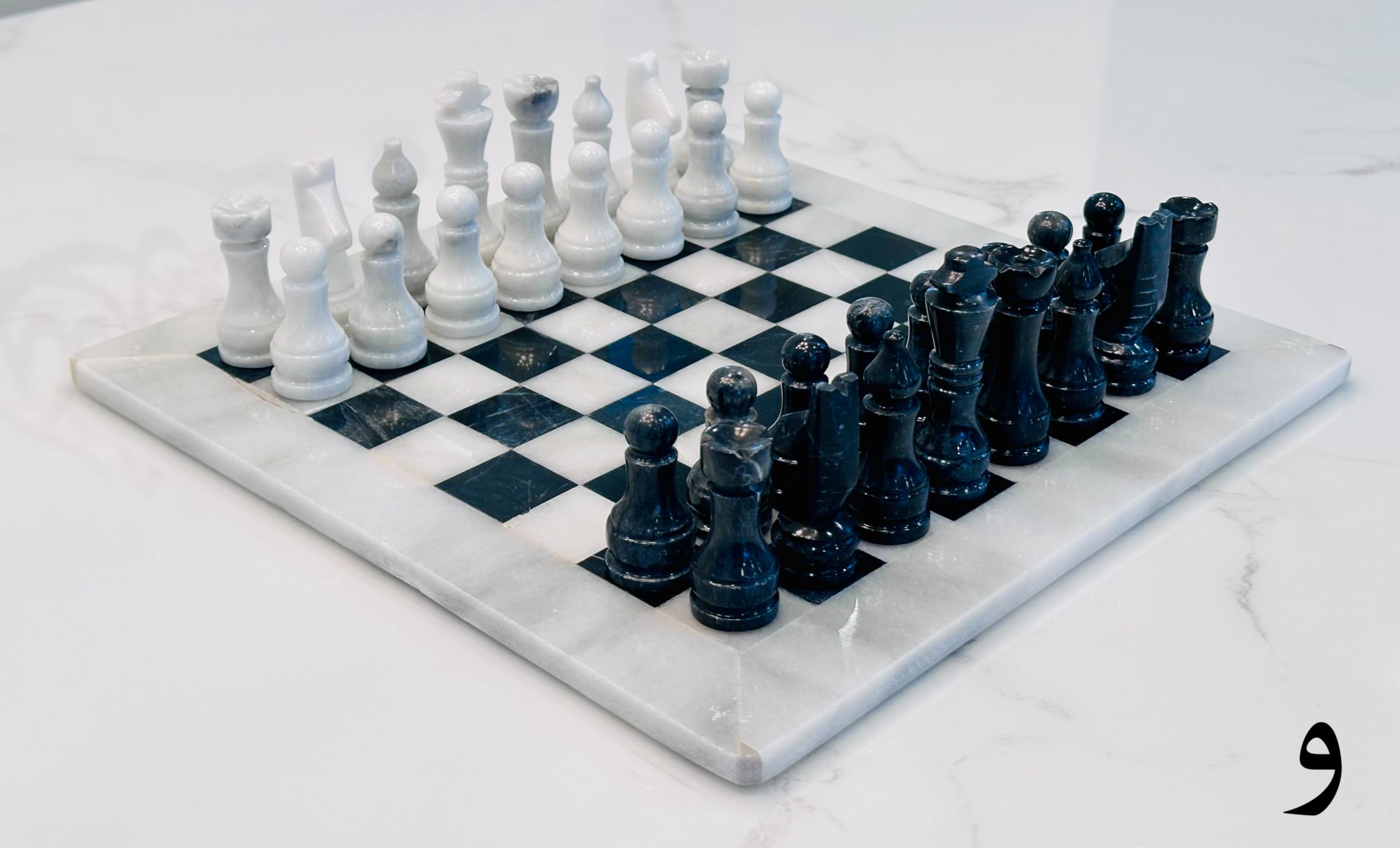 Foto 2 pulgar | Juego De Ajedrez Vintage De Mármol De 12 Pulgadas Con Caja De Embalaje Azul - Venta Internacional.