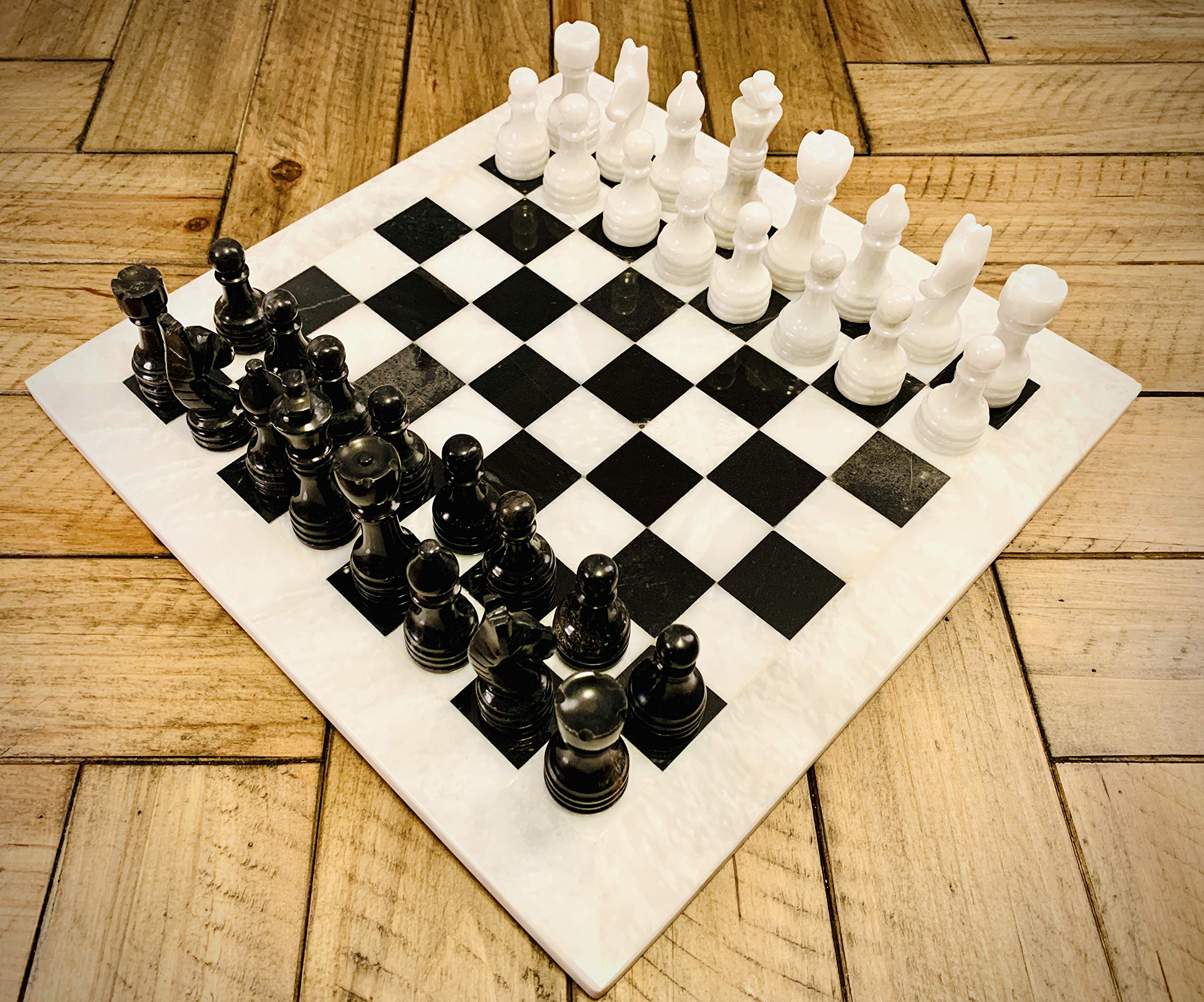 Foto 2 | Juego De Ajedrez Vintage De Mármol De 12 Pulgadas Con Caja De Embalaje Azul - Venta Internacional.