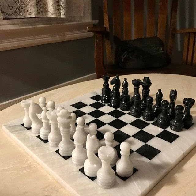 Foto 6 pulgar | Juego De Ajedrez Vintage De Mármol De 12 Pulgadas Con Caja De Embalaje Azul - Venta Internacional.