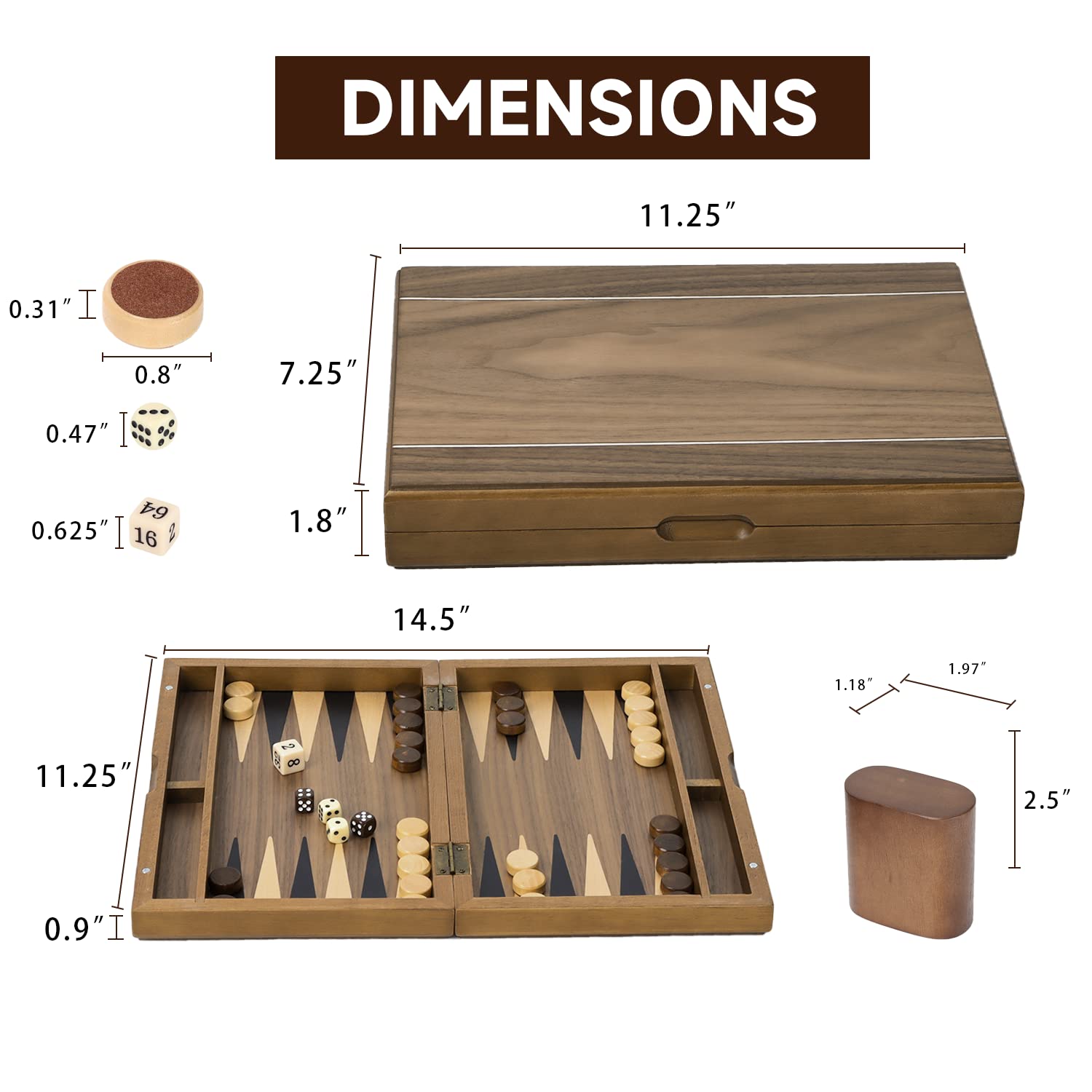 Foto 4 | Set De Juego De Mesa De Backgammon Gse Games & Sports Expert - Venta Internacional.