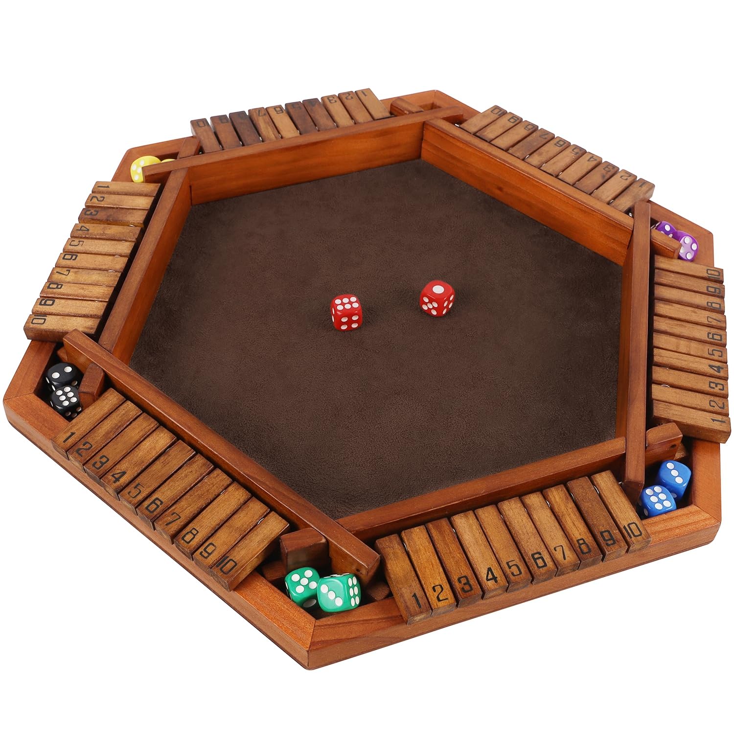 Juego De Mesa Juegoal Wooden Shut The Box Dice Game 1-6 Jugadores - Venta Internacional.