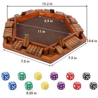 Foto 2 | Juego De Mesa Juegoal Wooden Shut The Box Dice Game 1-6 Jugadores - Venta Internacional.