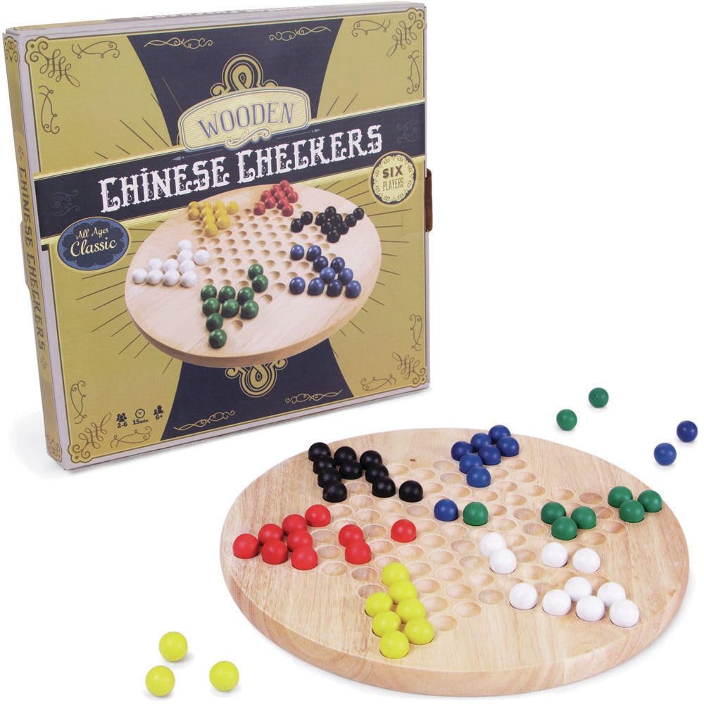 Foto 2 pulgar | Chinese Checkers Brybelly Madera Totalmente Natural con Canicas de Madera - Venta Internacional