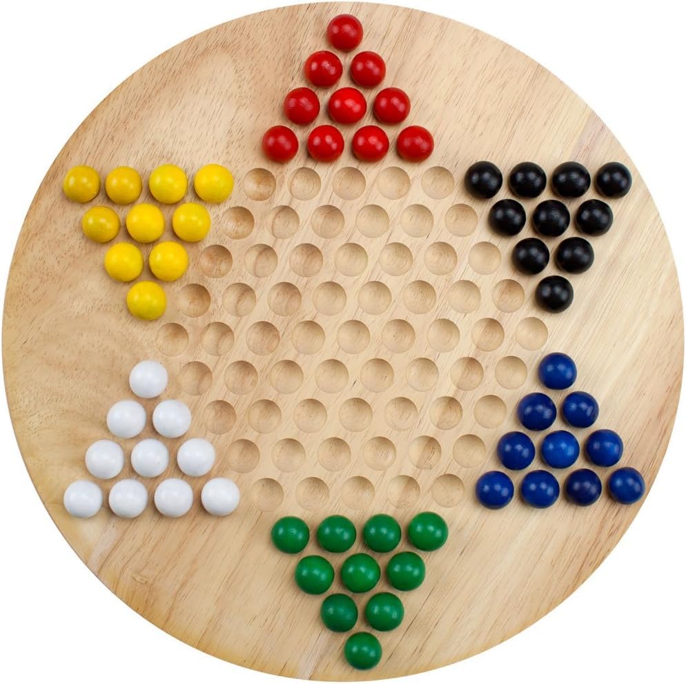 Foto 3 pulgar | Chinese Checkers Brybelly Madera Totalmente Natural con Canicas de Madera - Venta Internacional