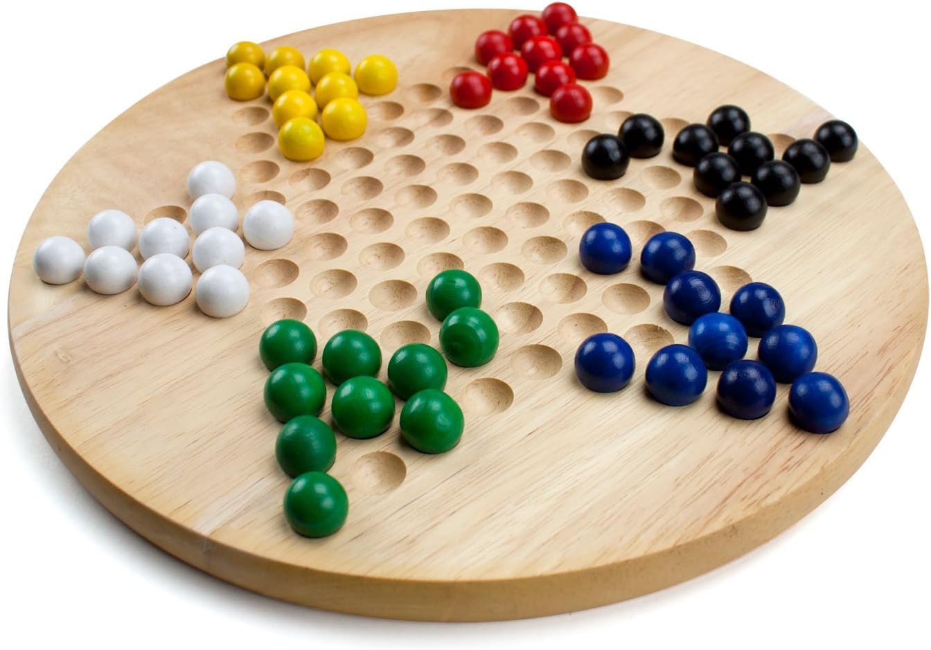 Foto 4 pulgar | Chinese Checkers Brybelly Madera Totalmente Natural con Canicas de Madera - Venta Internacional