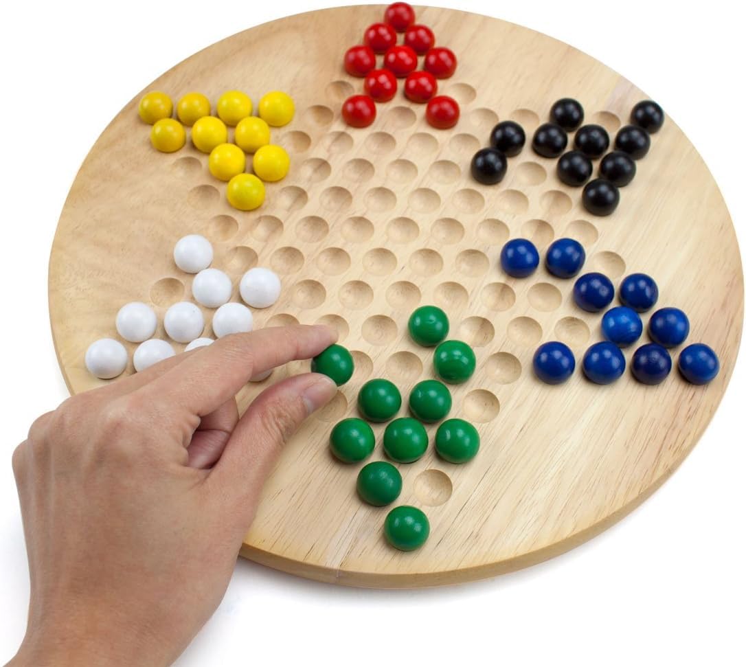 Foto 5 pulgar | Chinese Checkers Brybelly Madera Totalmente Natural con Canicas de Madera - Venta Internacional